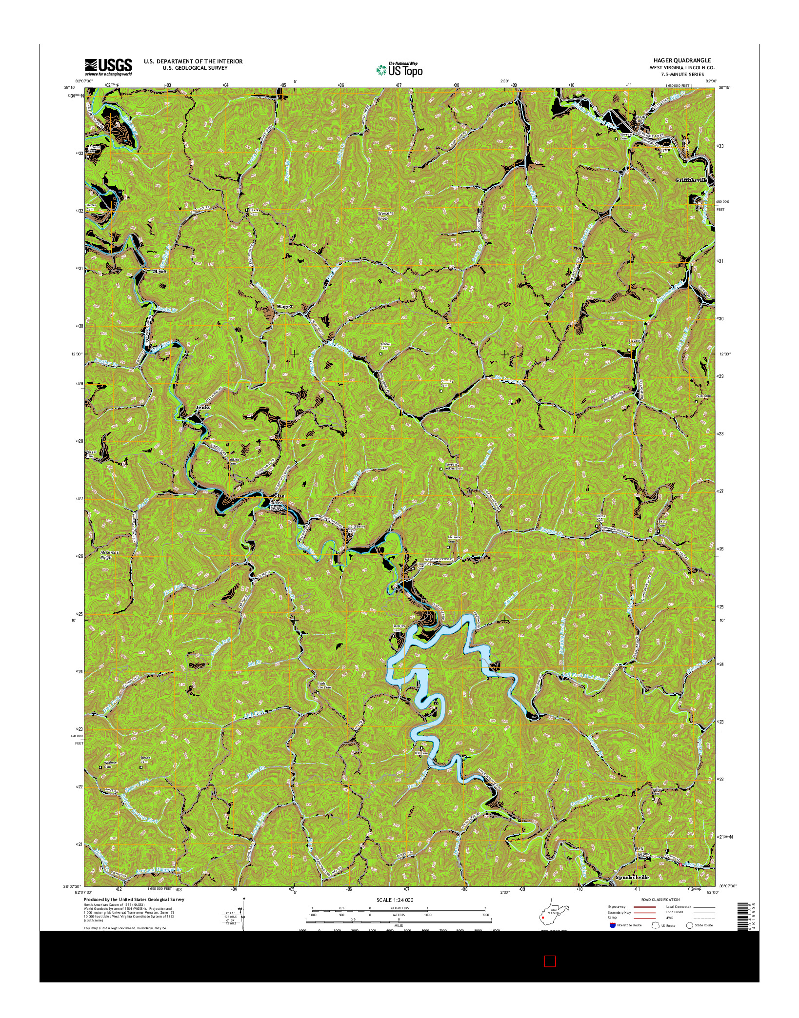 USGS US TOPO 7.5-MINUTE MAP FOR HAGER, WV 2016