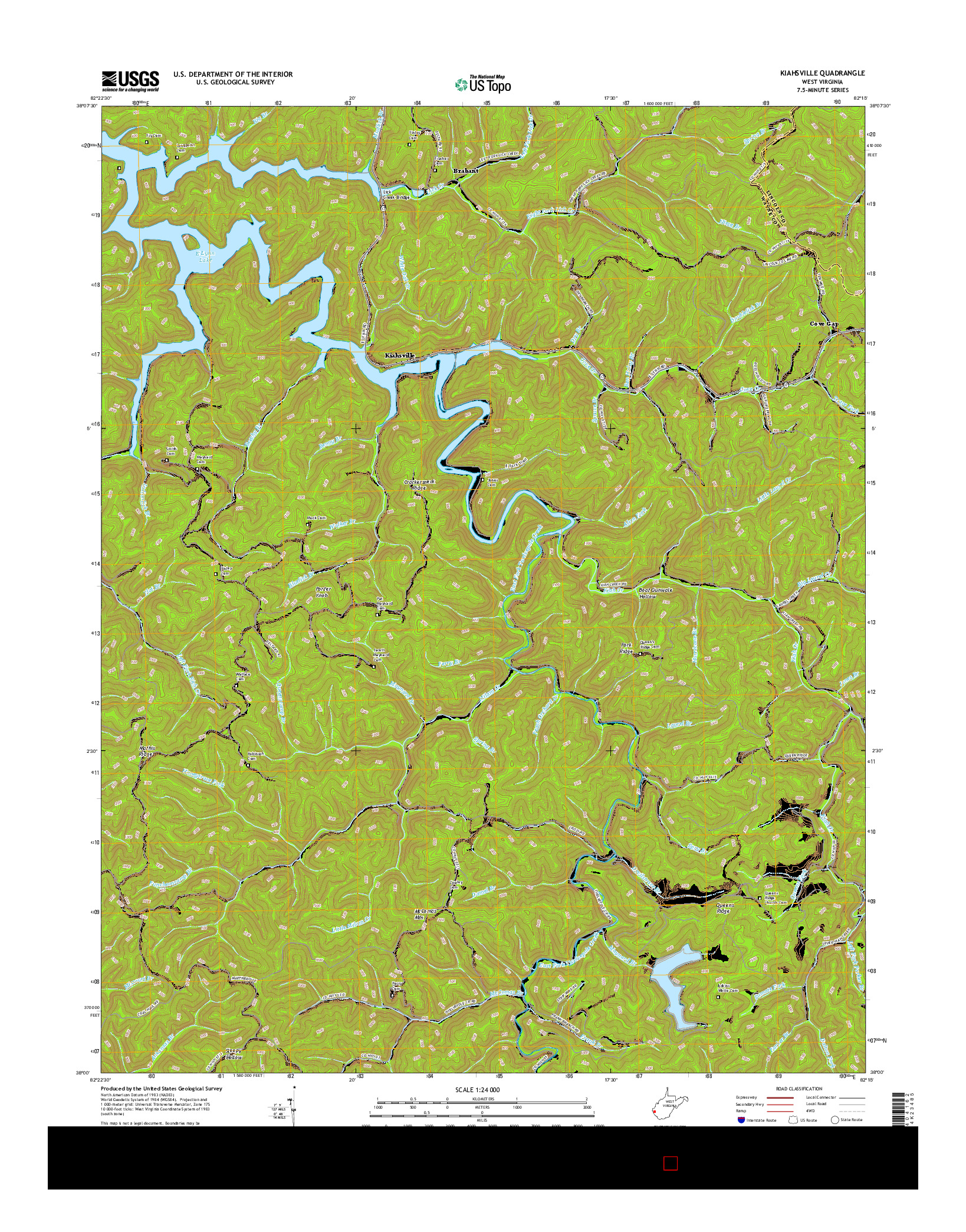 USGS US TOPO 7.5-MINUTE MAP FOR KIAHSVILLE, WV 2016