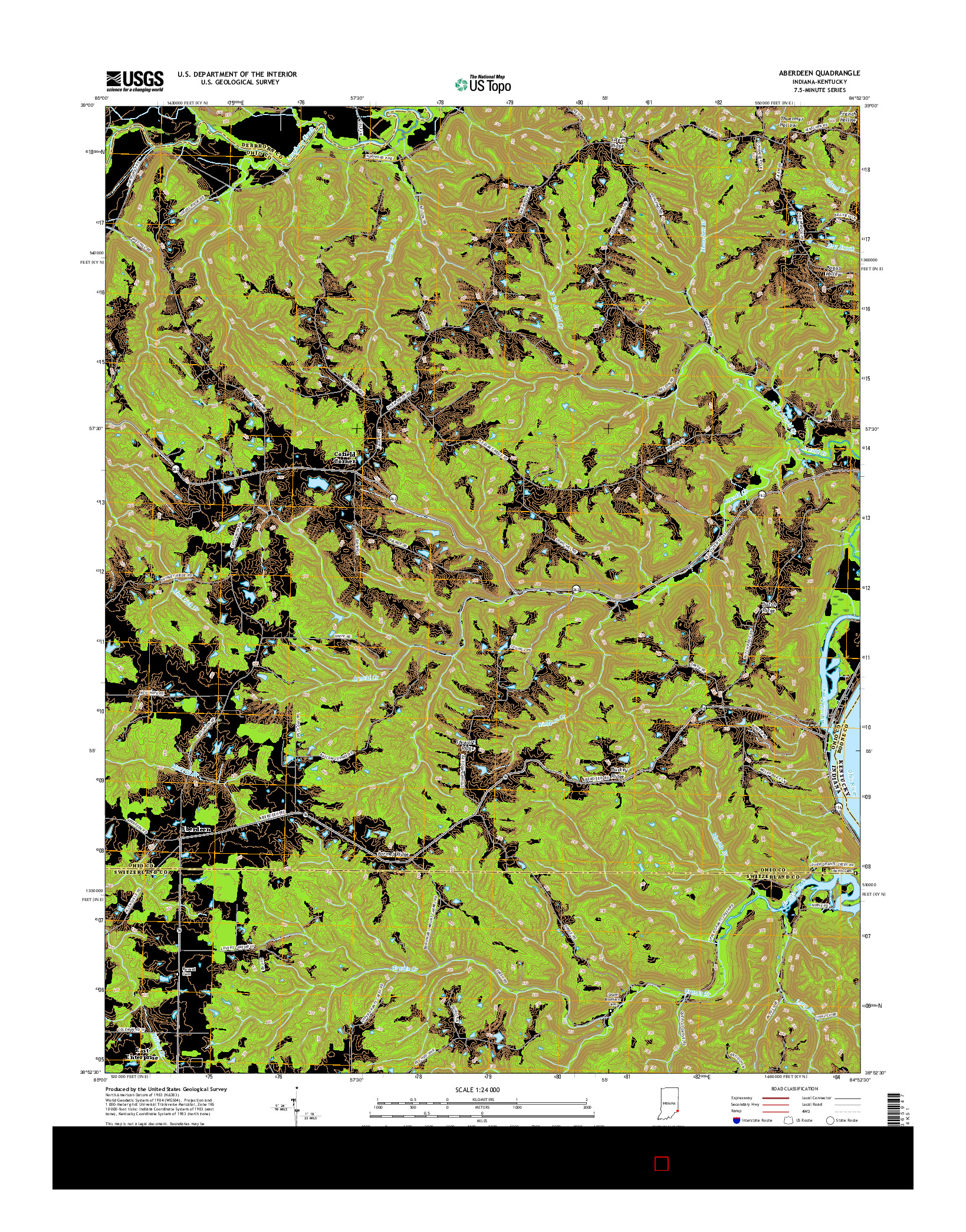 USGS US TOPO 7.5-MINUTE MAP FOR ABERDEEN, IN-KY 2016