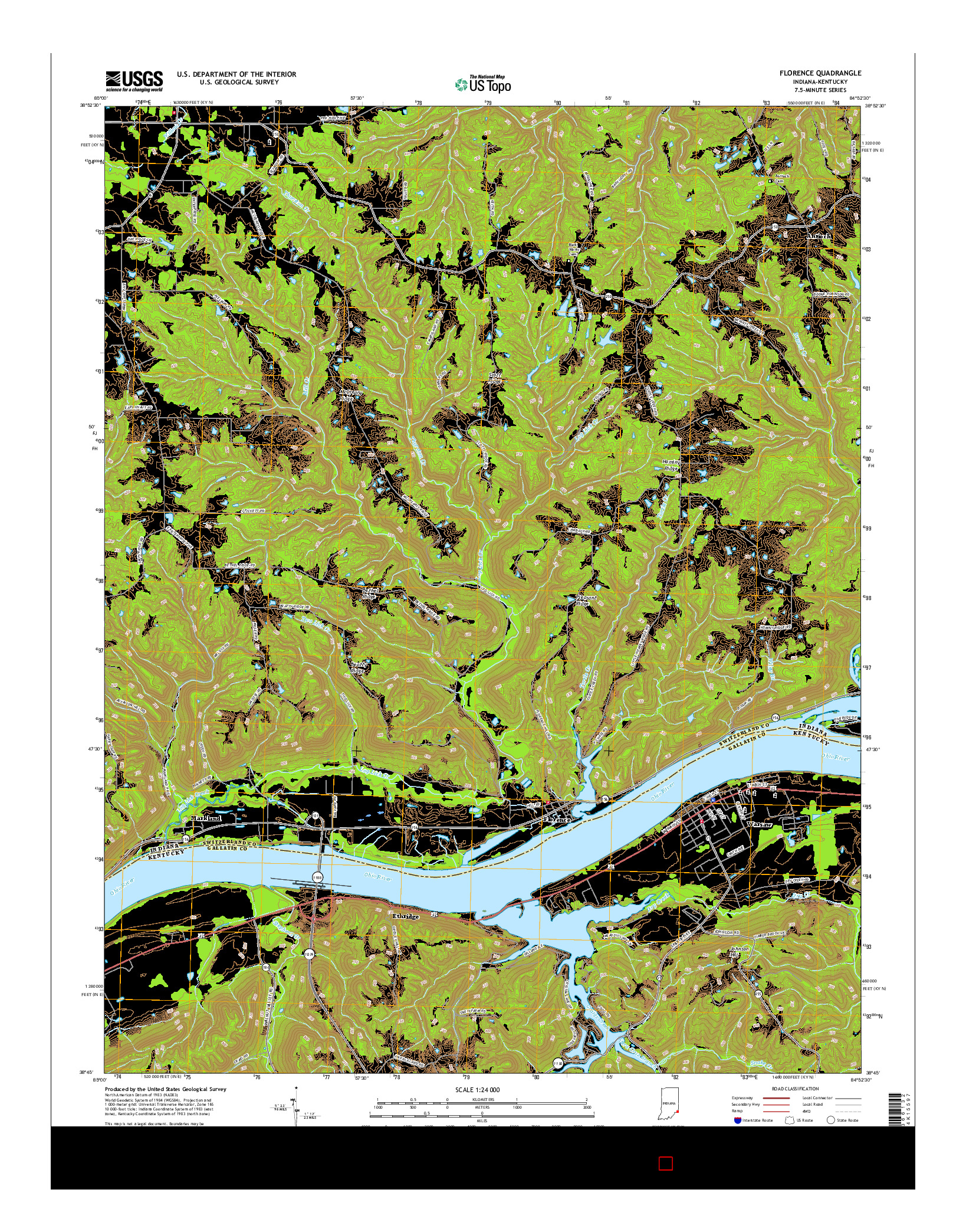 USGS US TOPO 7.5-MINUTE MAP FOR FLORENCE, IN-KY 2016