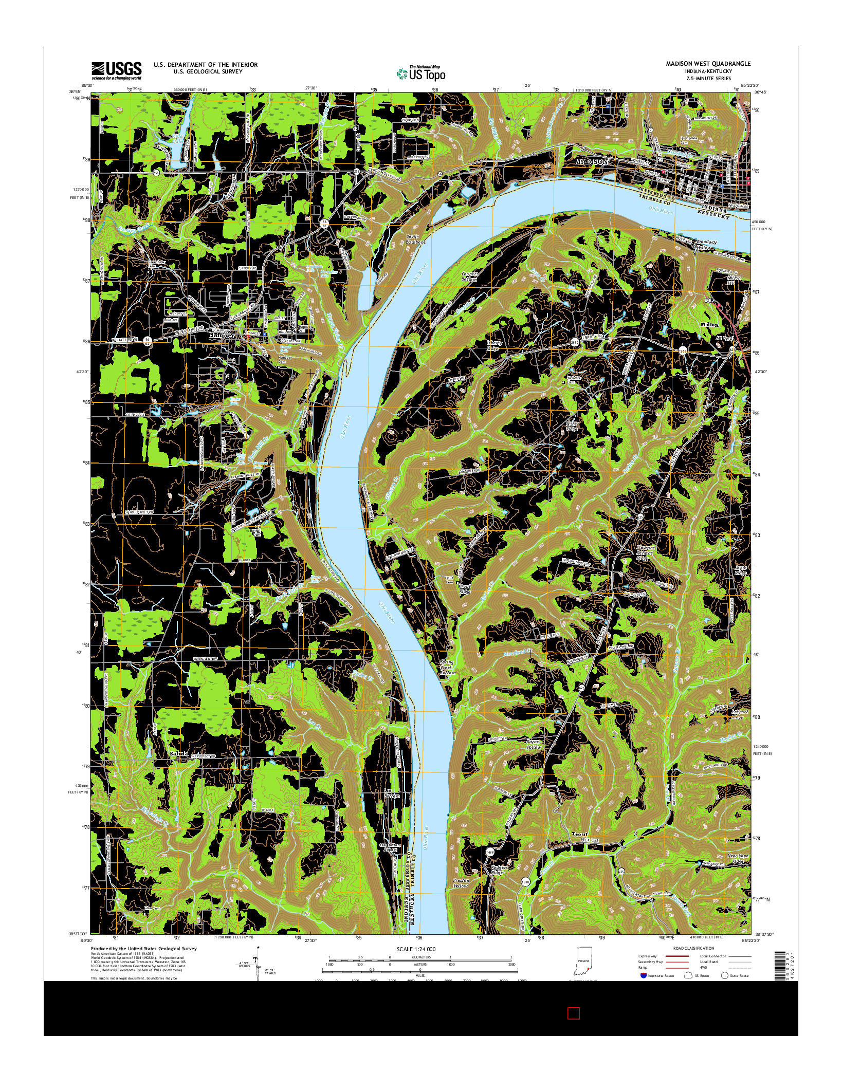 USGS US TOPO 7.5-MINUTE MAP FOR MADISON WEST, IN-KY 2016