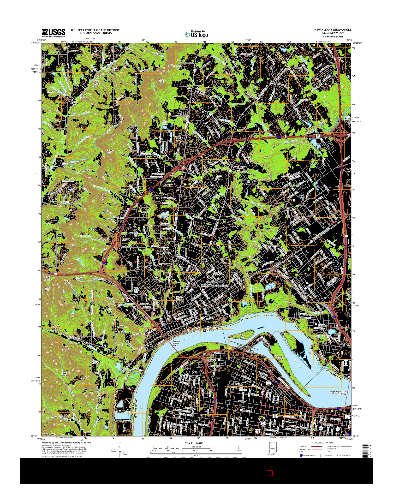 USGS US TOPO 7.5-MINUTE MAP FOR NEW ALBANY, IN-KY 2016