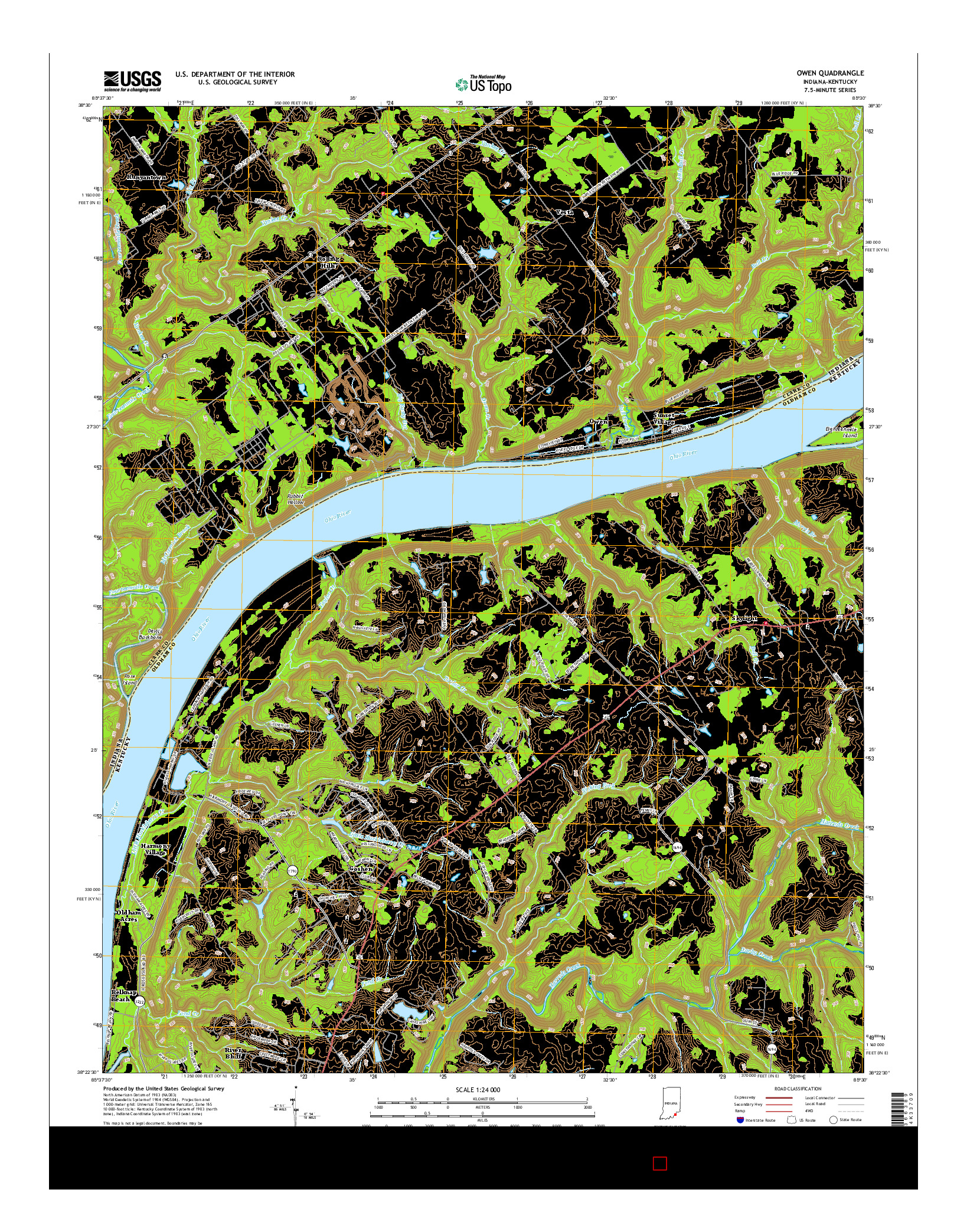 USGS US TOPO 7.5-MINUTE MAP FOR OWEN, IN-KY 2016
