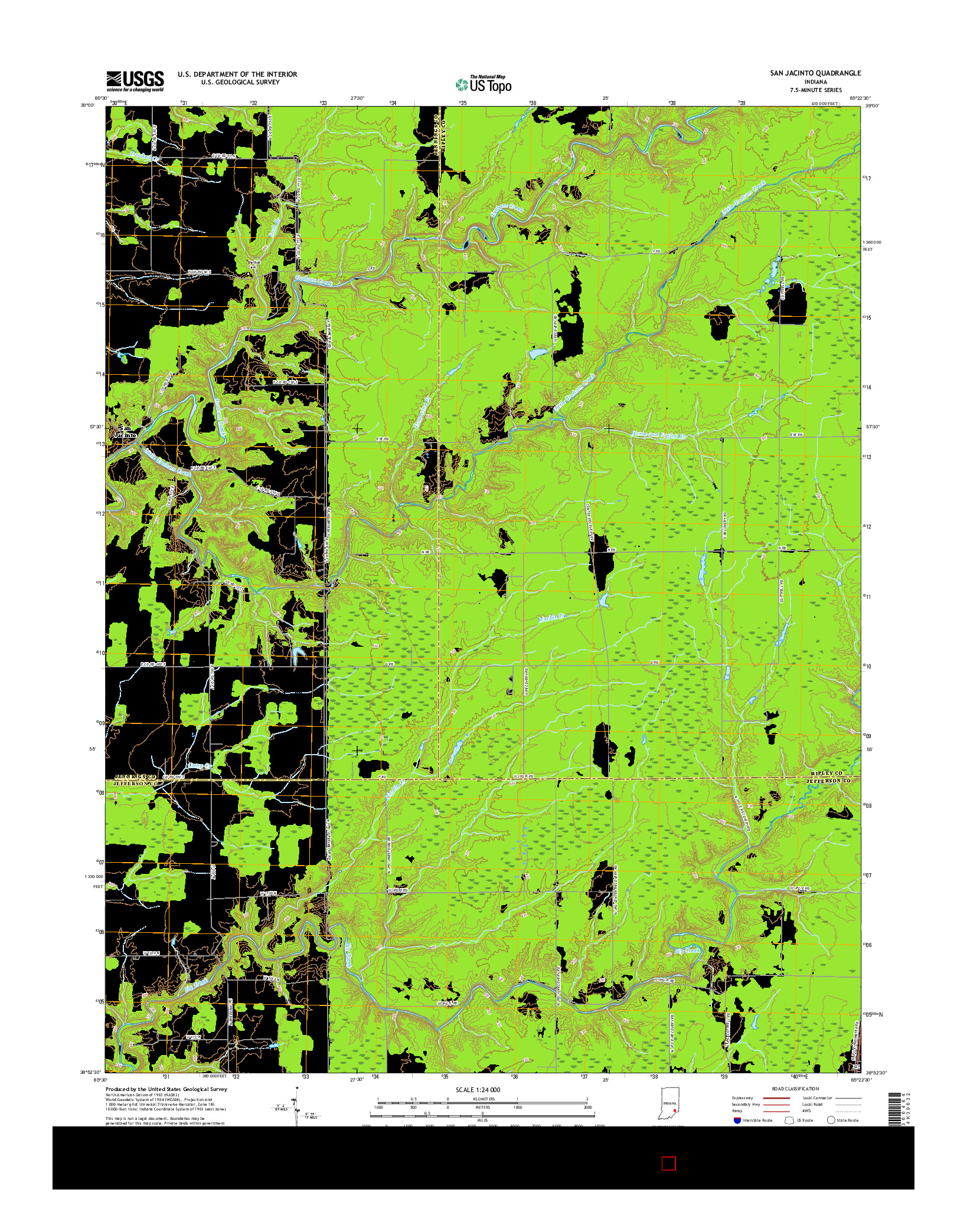 USGS US TOPO 7.5-MINUTE MAP FOR SAN JACINTO, IN 2016