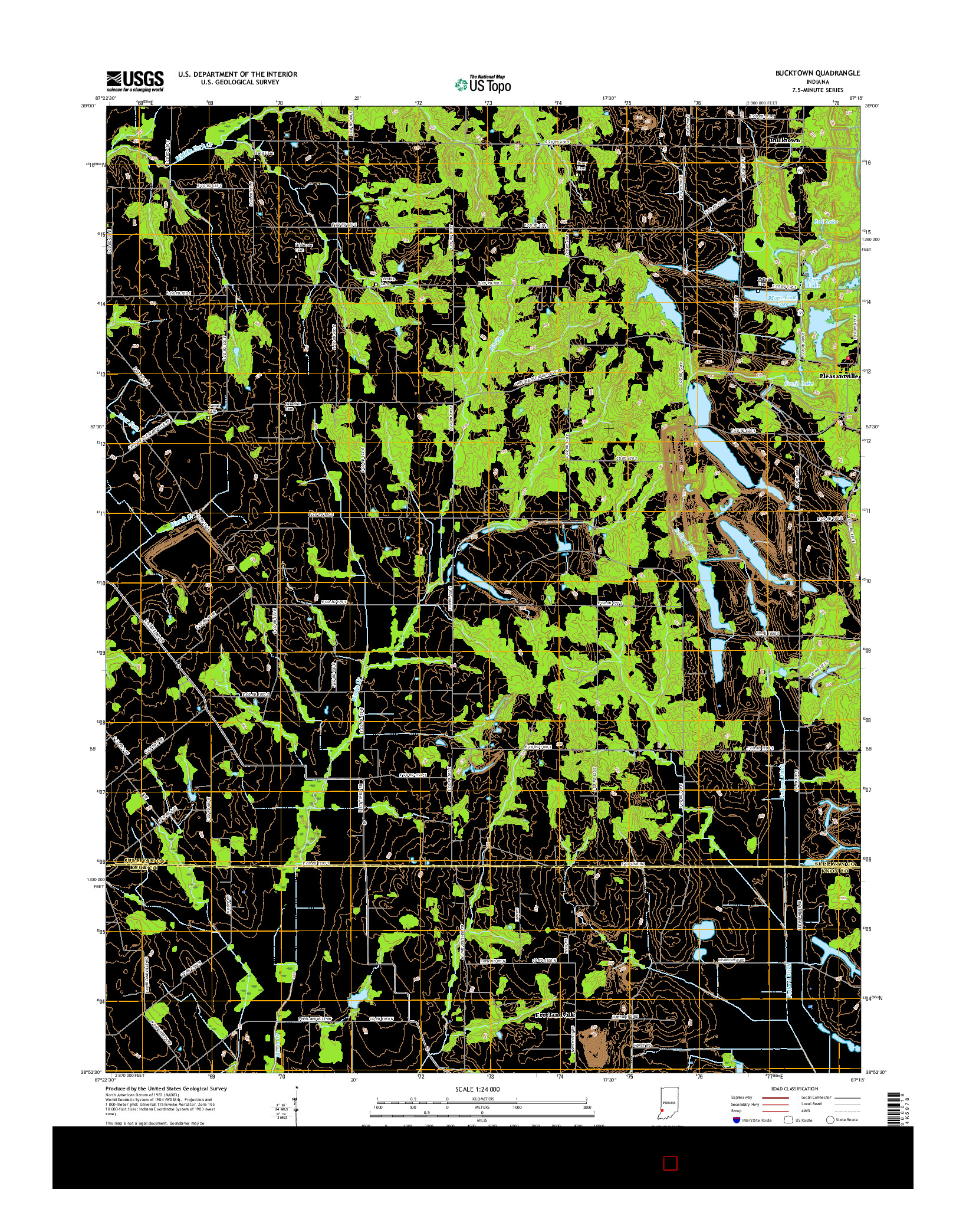 USGS US TOPO 7.5-MINUTE MAP FOR BUCKTOWN, IN 2016