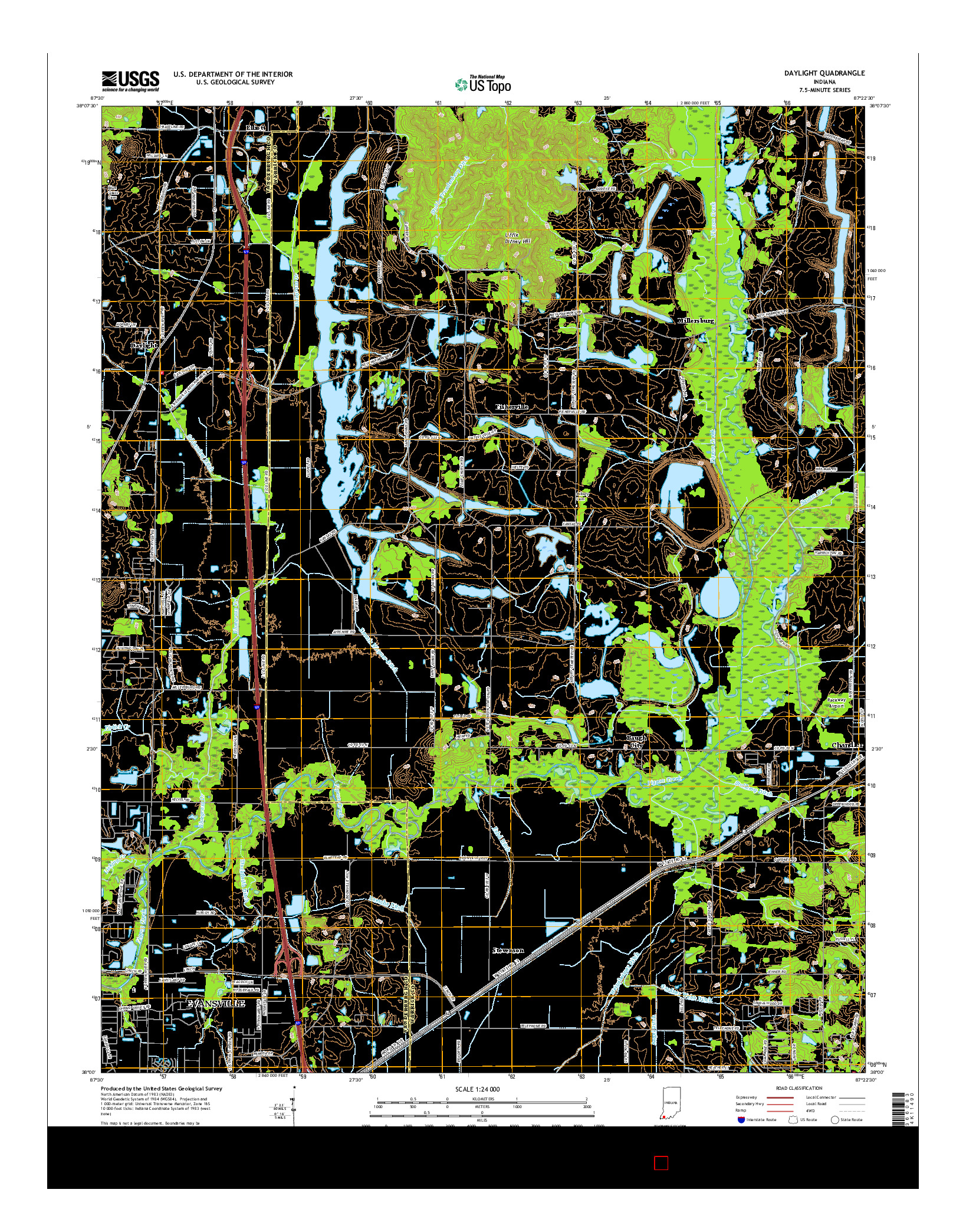 USGS US TOPO 7.5-MINUTE MAP FOR DAYLIGHT, IN 2016