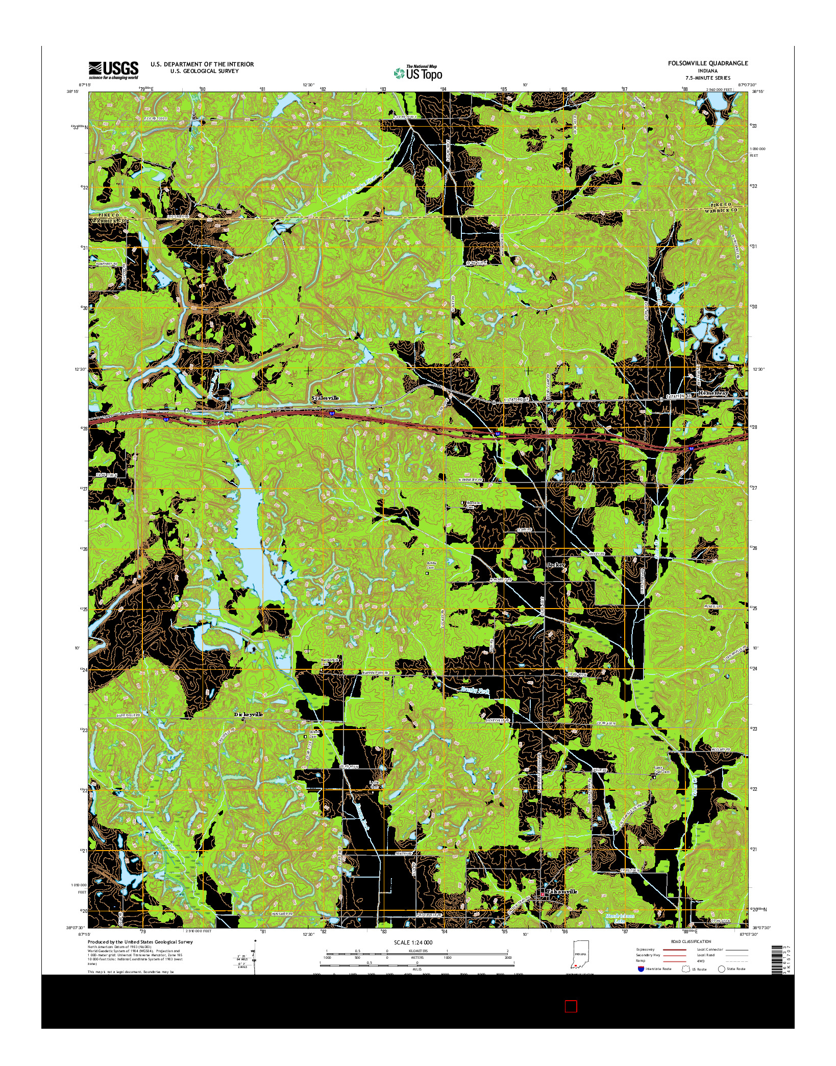 USGS US TOPO 7.5-MINUTE MAP FOR FOLSOMVILLE, IN 2016