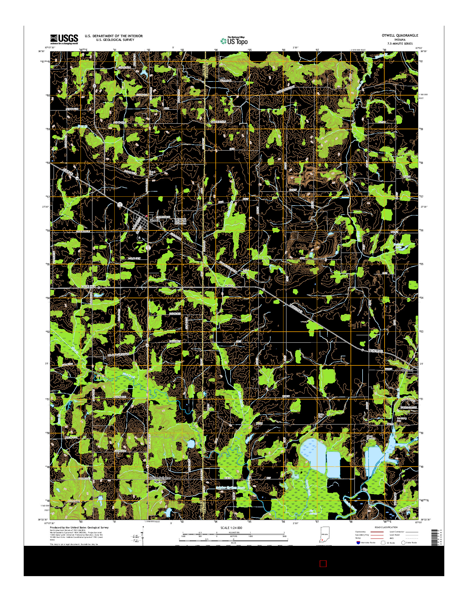 USGS US TOPO 7.5-MINUTE MAP FOR OTWELL, IN 2016