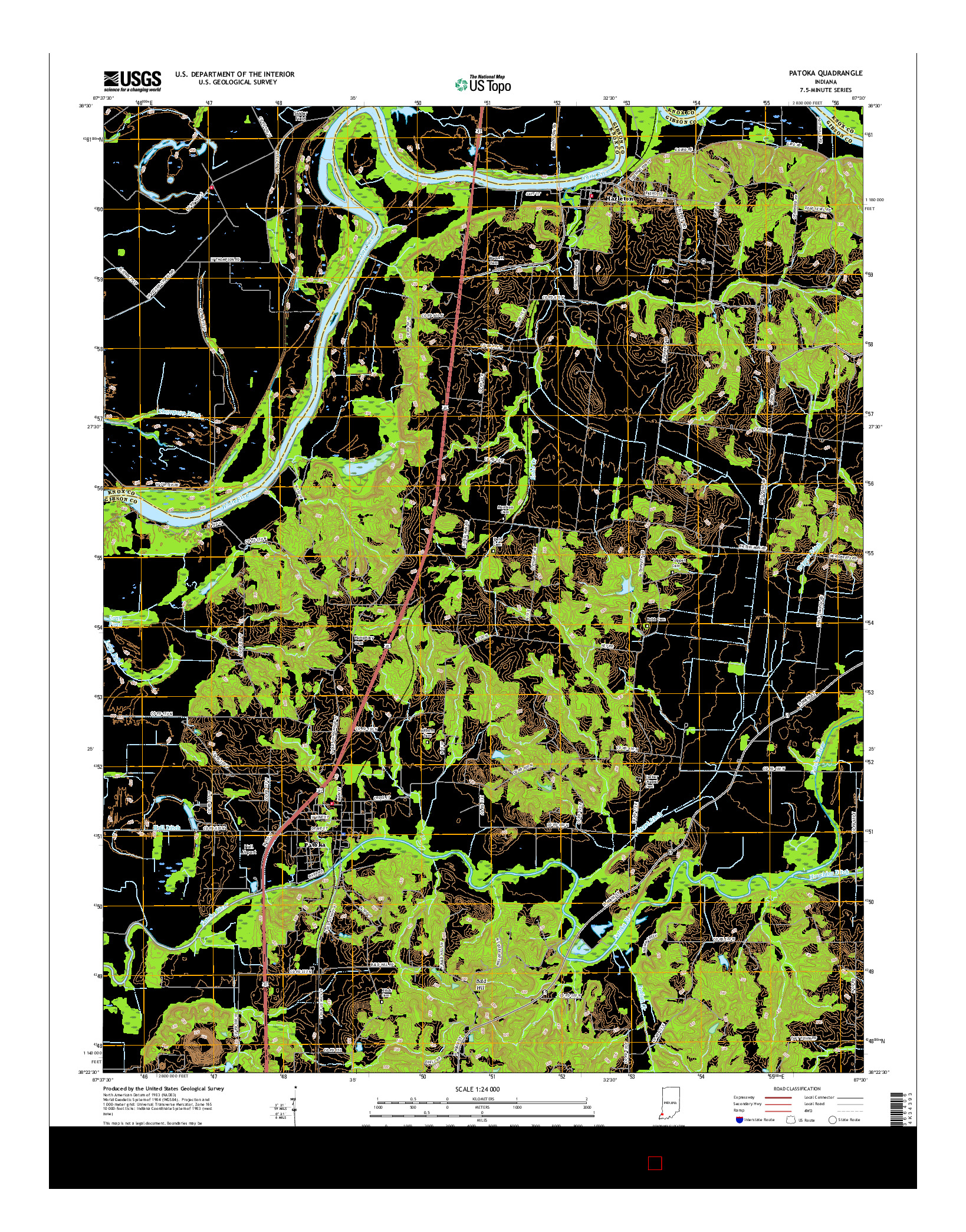 USGS US TOPO 7.5-MINUTE MAP FOR PATOKA, IN 2016