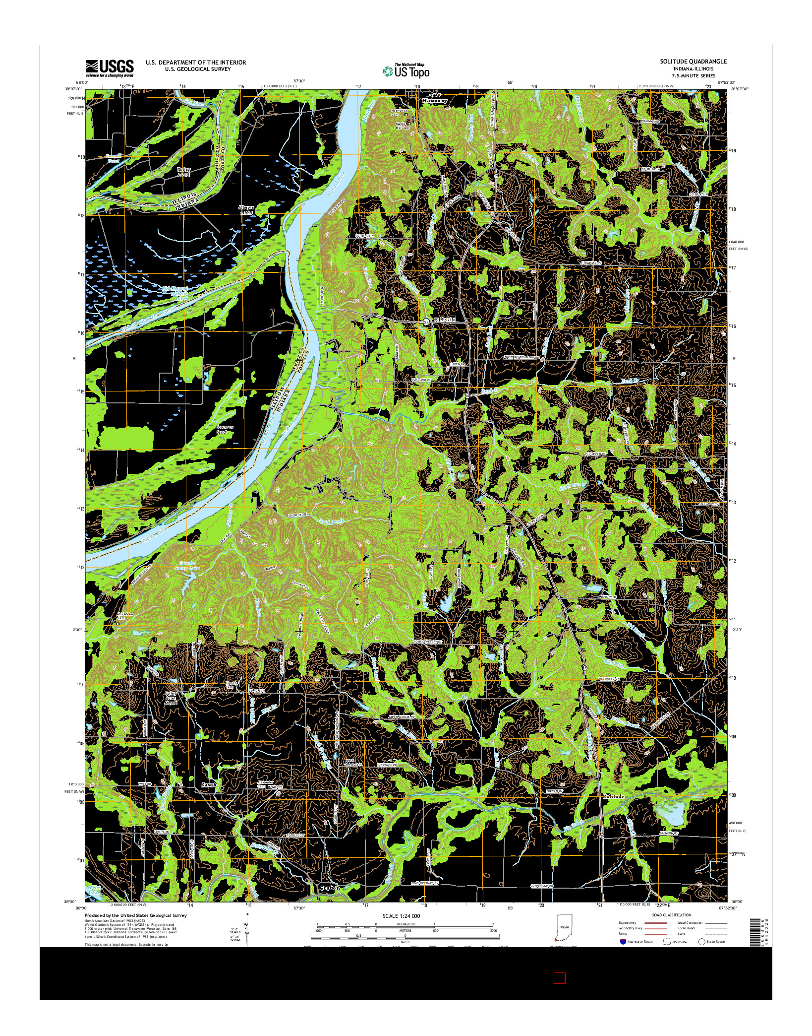 USGS US TOPO 7.5-MINUTE MAP FOR SOLITUDE, IN-IL 2016