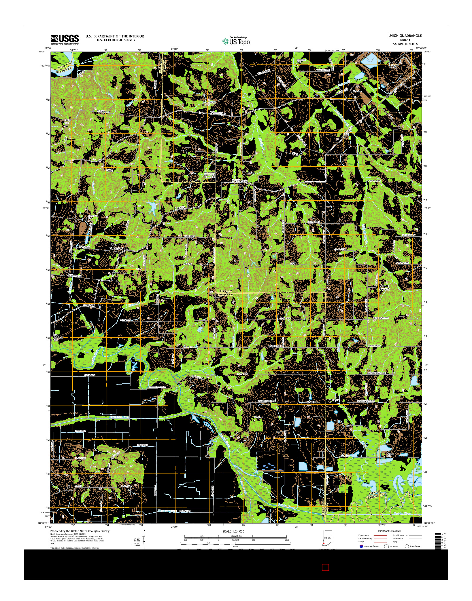 USGS US TOPO 7.5-MINUTE MAP FOR UNION, IN 2016