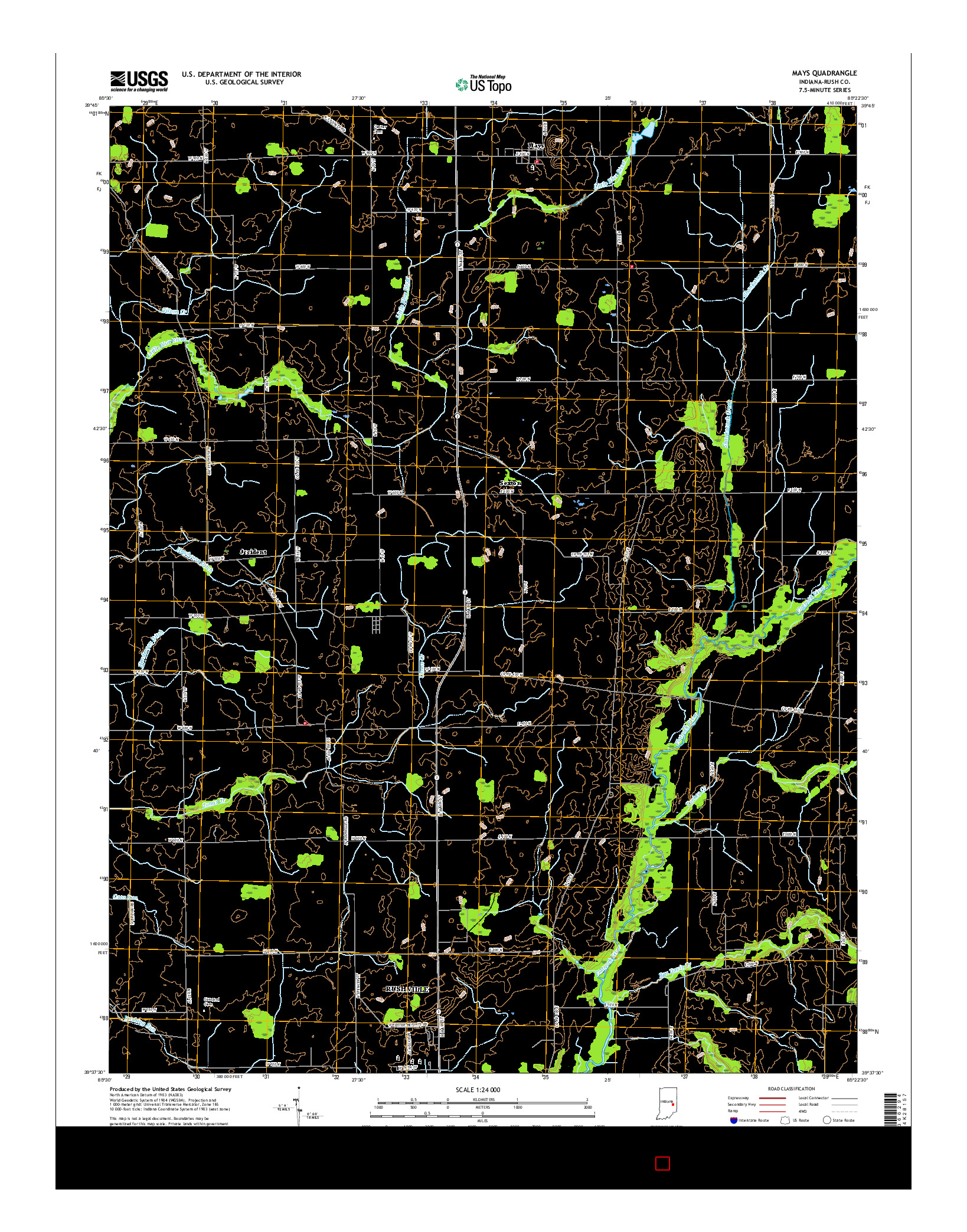 USGS US TOPO 7.5-MINUTE MAP FOR MAYS, IN 2016