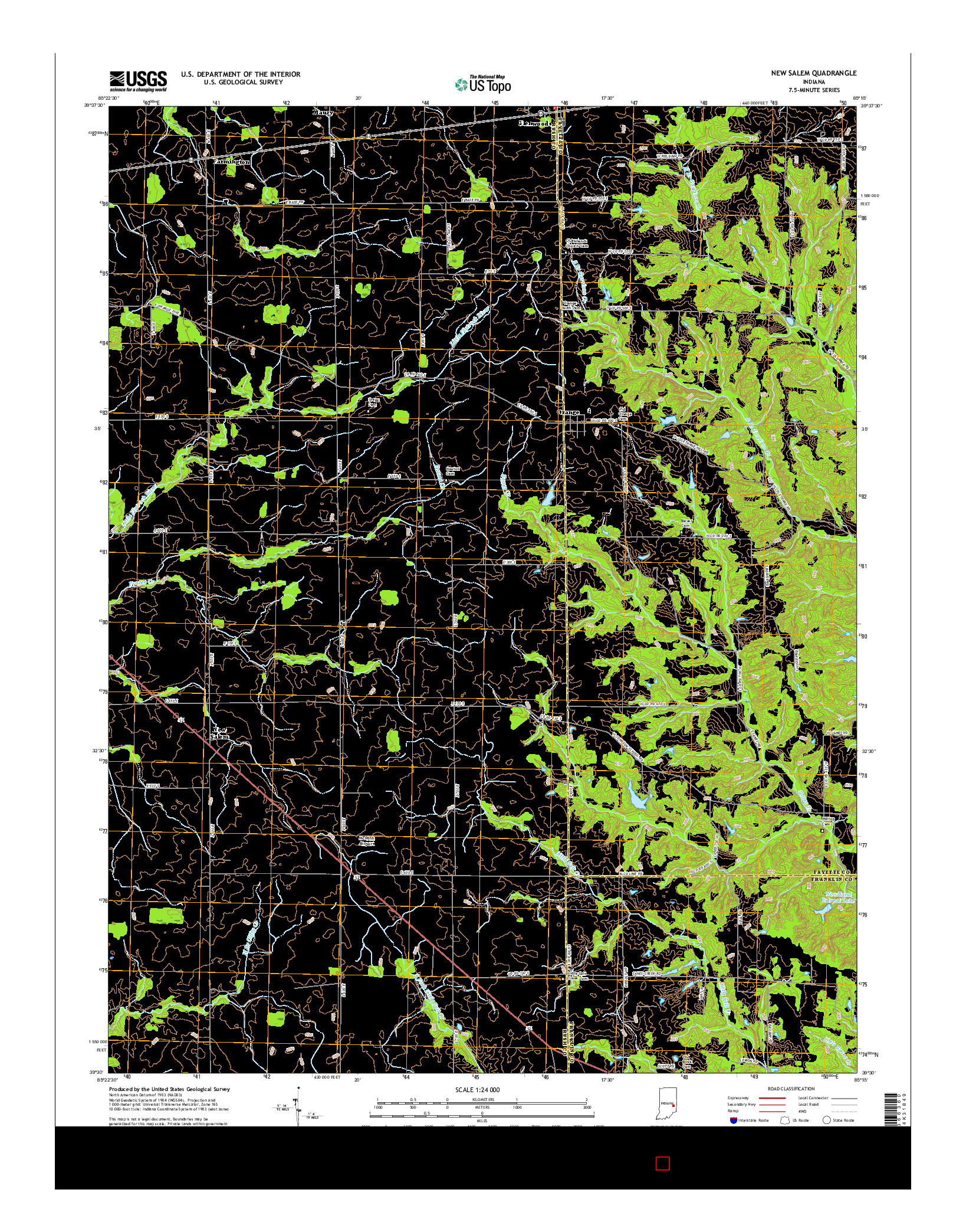 USGS US TOPO 7.5-MINUTE MAP FOR NEW SALEM, IN 2016