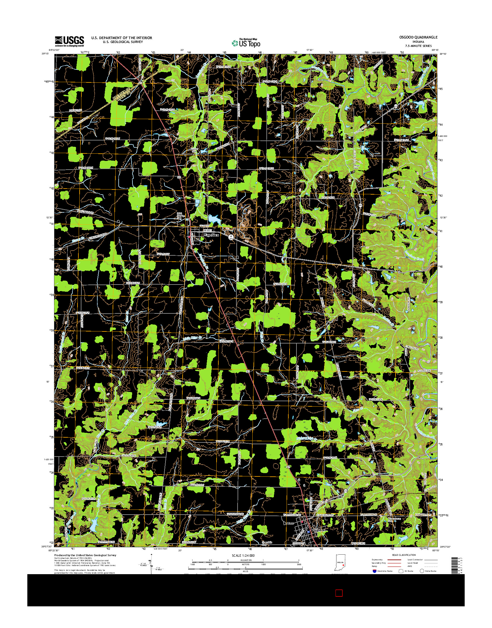 USGS US TOPO 7.5-MINUTE MAP FOR OSGOOD, IN 2016