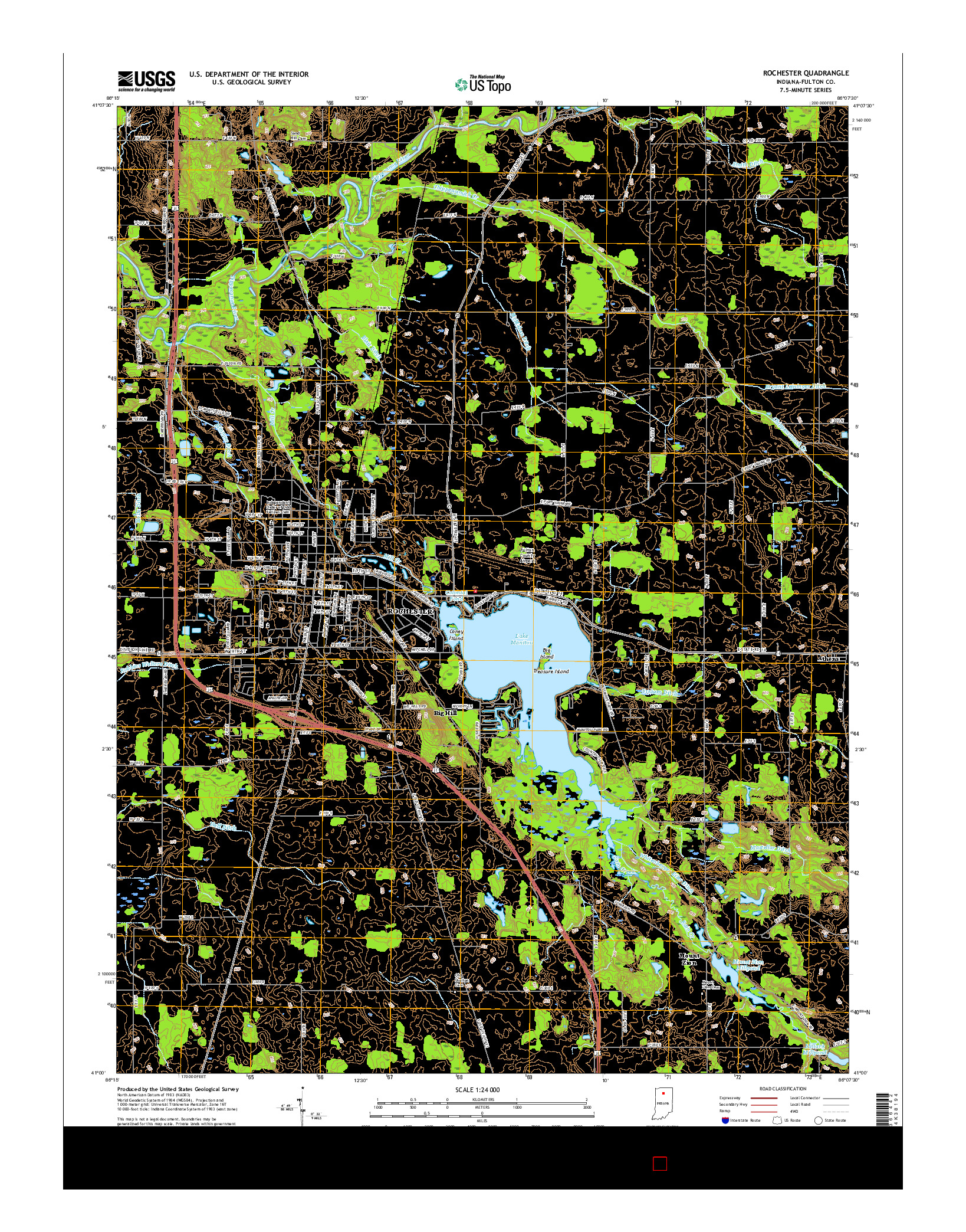 USGS US TOPO 7.5-MINUTE MAP FOR ROCHESTER, IN 2016