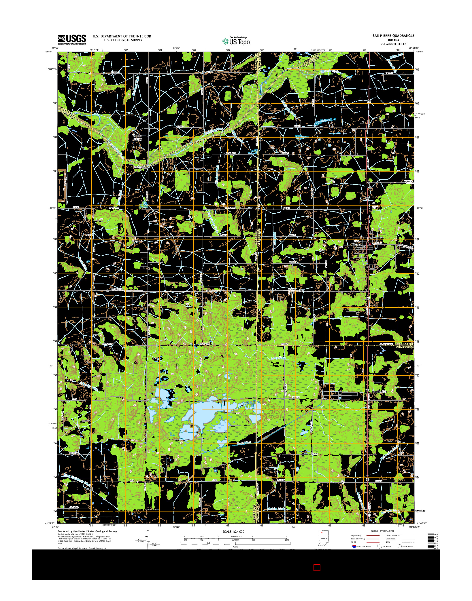 USGS US TOPO 7.5-MINUTE MAP FOR SAN PIERRE, IN 2016