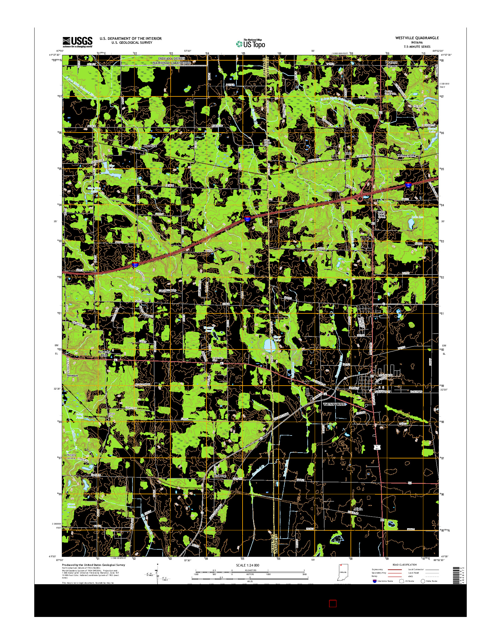 USGS US TOPO 7.5-MINUTE MAP FOR WESTVILLE, IN 2016