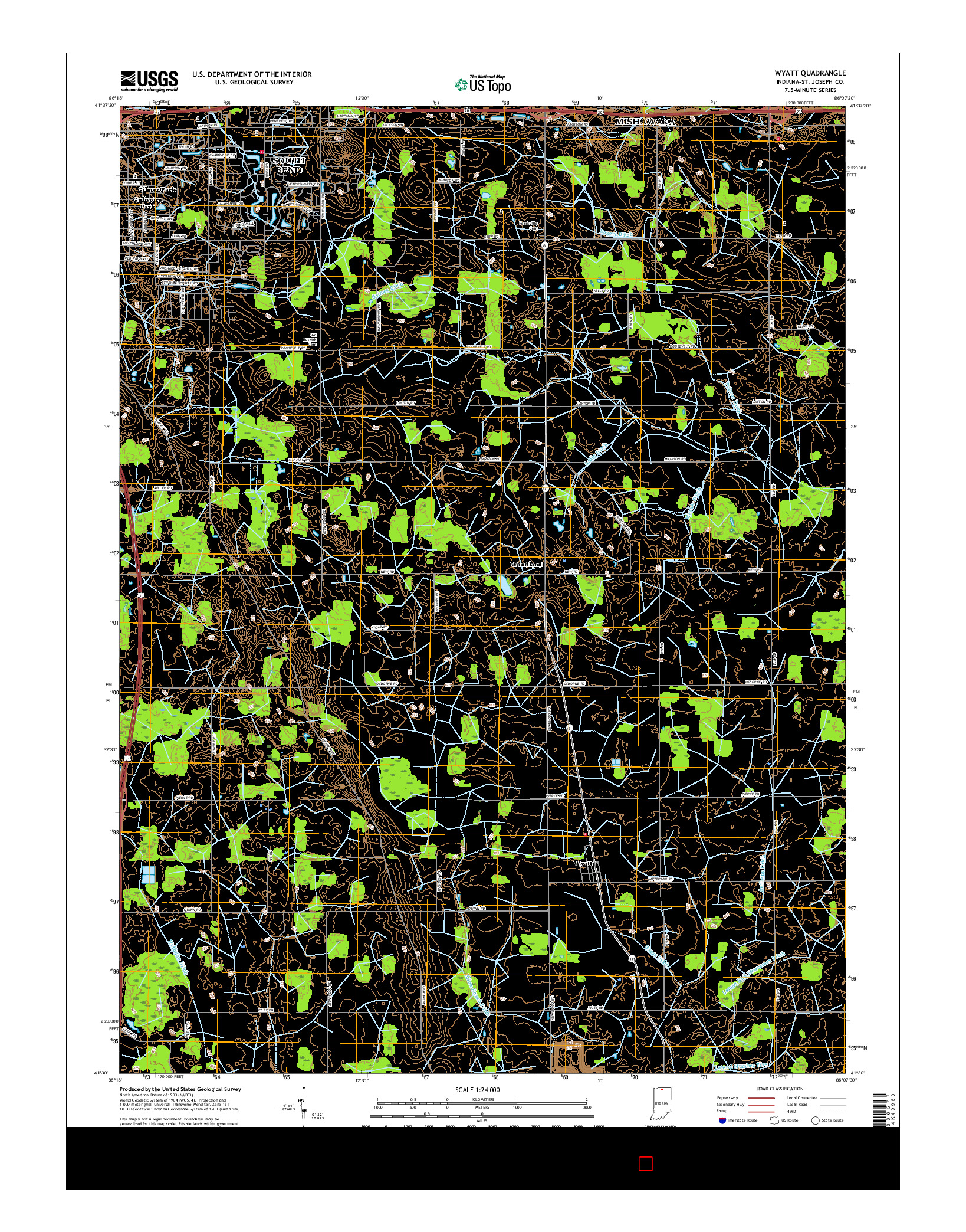 USGS US TOPO 7.5-MINUTE MAP FOR WYATT, IN 2016