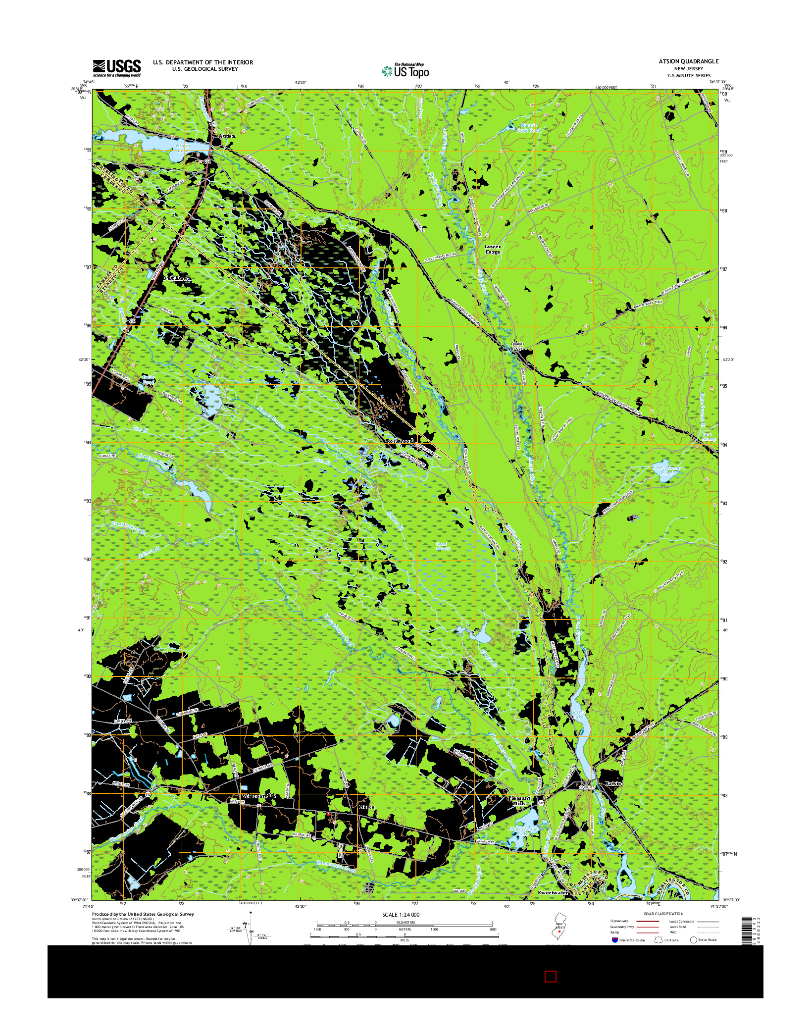 USGS US TOPO 7.5-MINUTE MAP FOR ATSION, NJ 2016