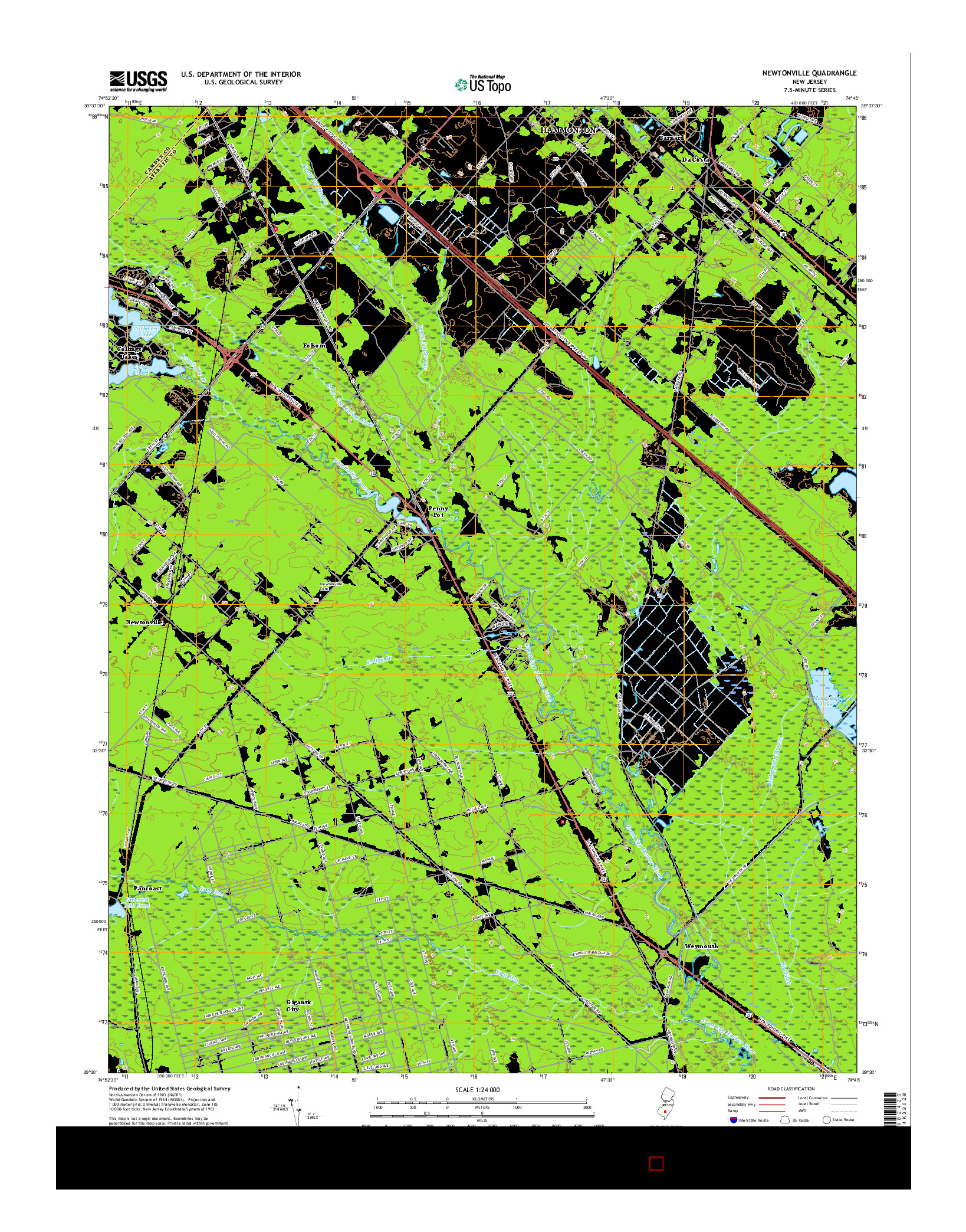 USGS US TOPO 7.5-MINUTE MAP FOR NEWTONVILLE, NJ 2016