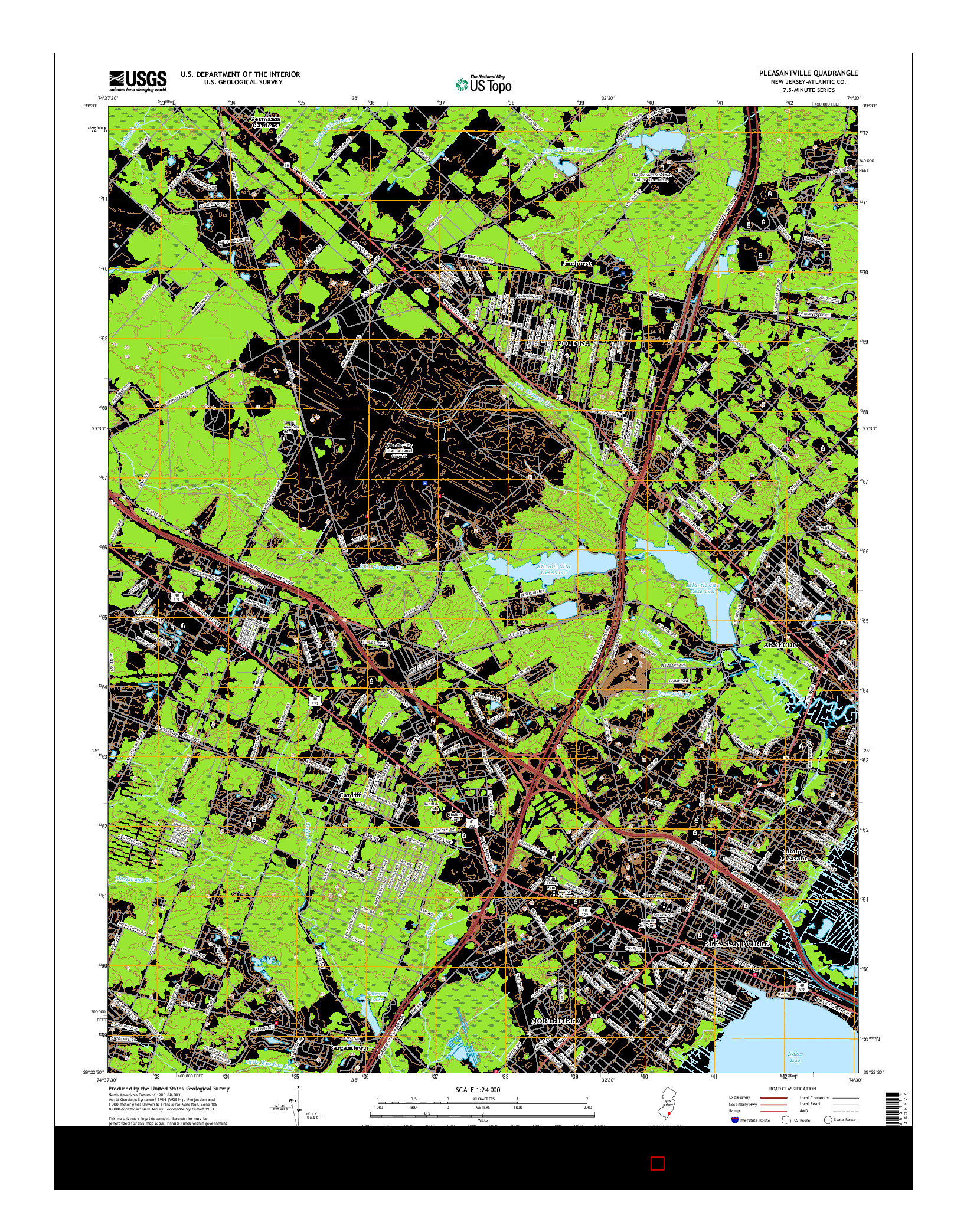 USGS US TOPO 7.5-MINUTE MAP FOR PLEASANTVILLE, NJ 2016