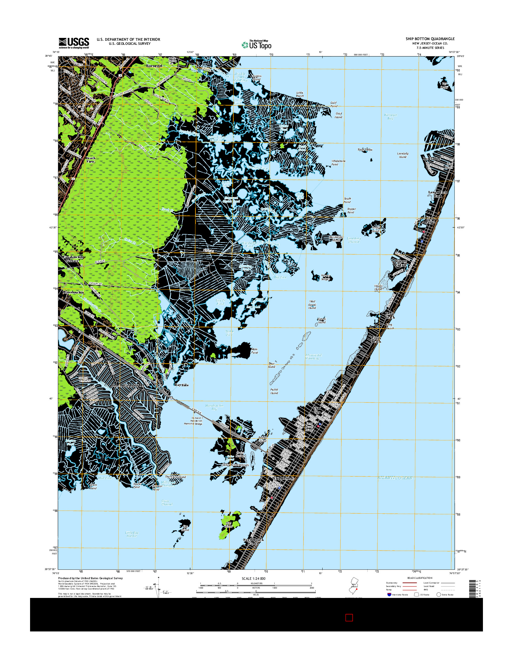 USGS US TOPO 7.5-MINUTE MAP FOR SHIP BOTTOM, NJ 2016