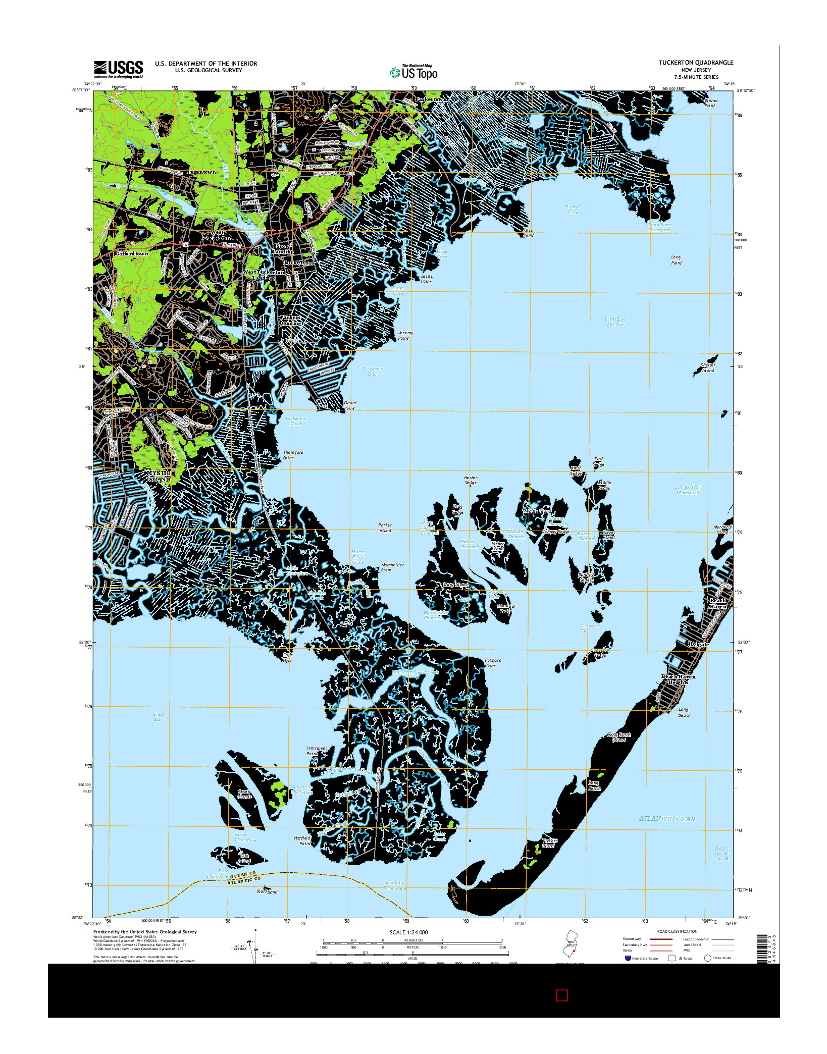 USGS US TOPO 7.5-MINUTE MAP FOR TUCKERTON, NJ 2016