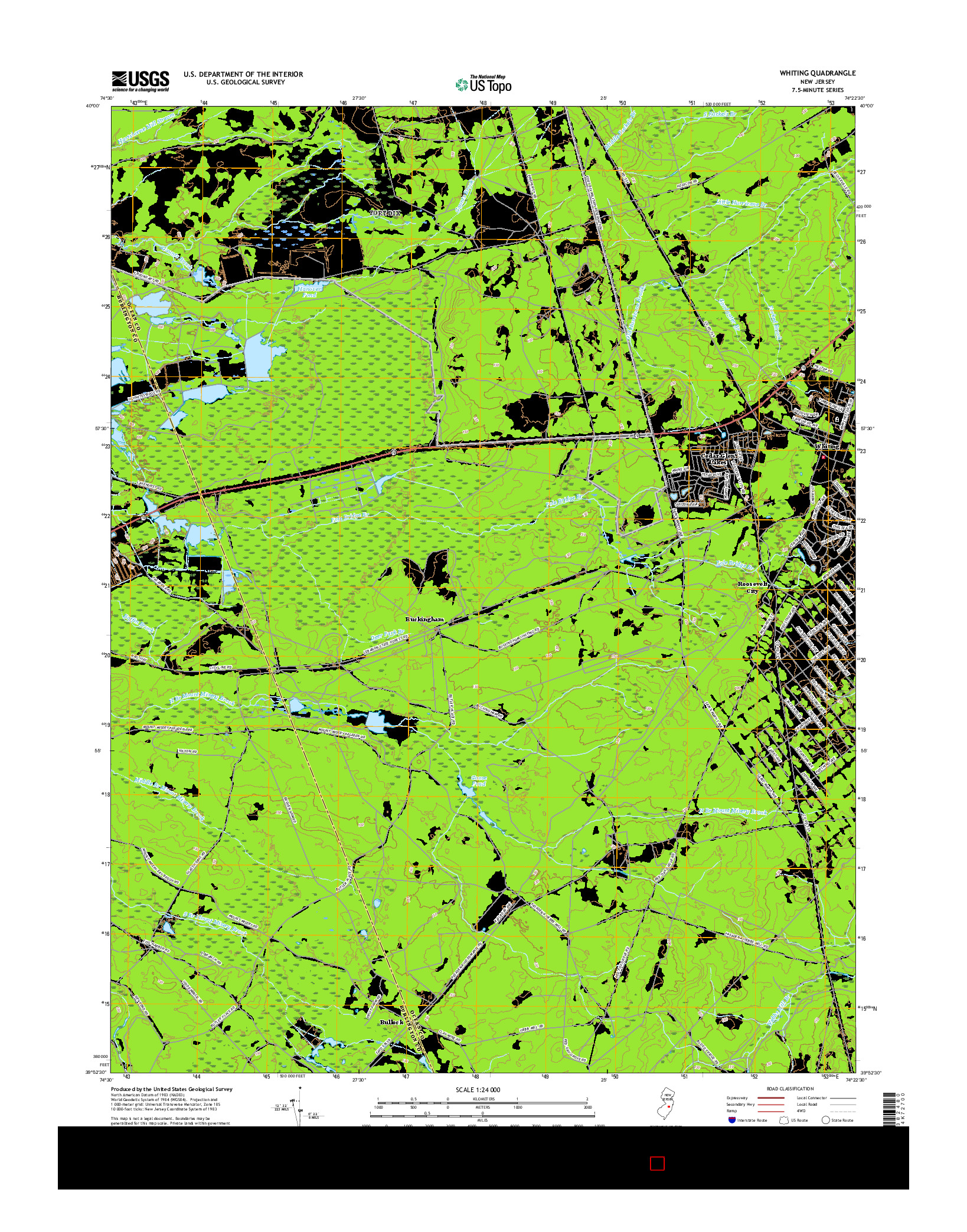 USGS US TOPO 7.5-MINUTE MAP FOR WHITING, NJ 2016