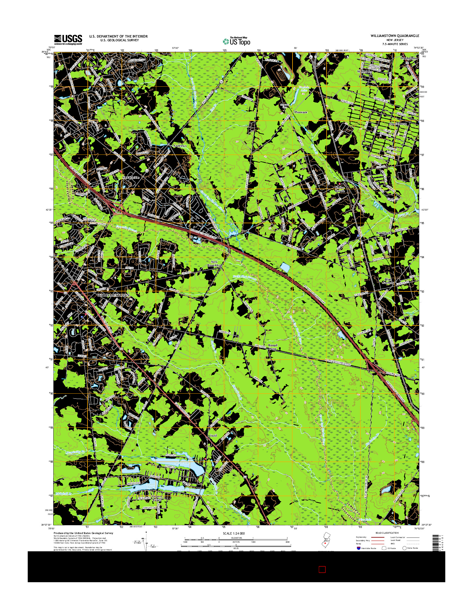 USGS US TOPO 7.5-MINUTE MAP FOR WILLIAMSTOWN, NJ 2016