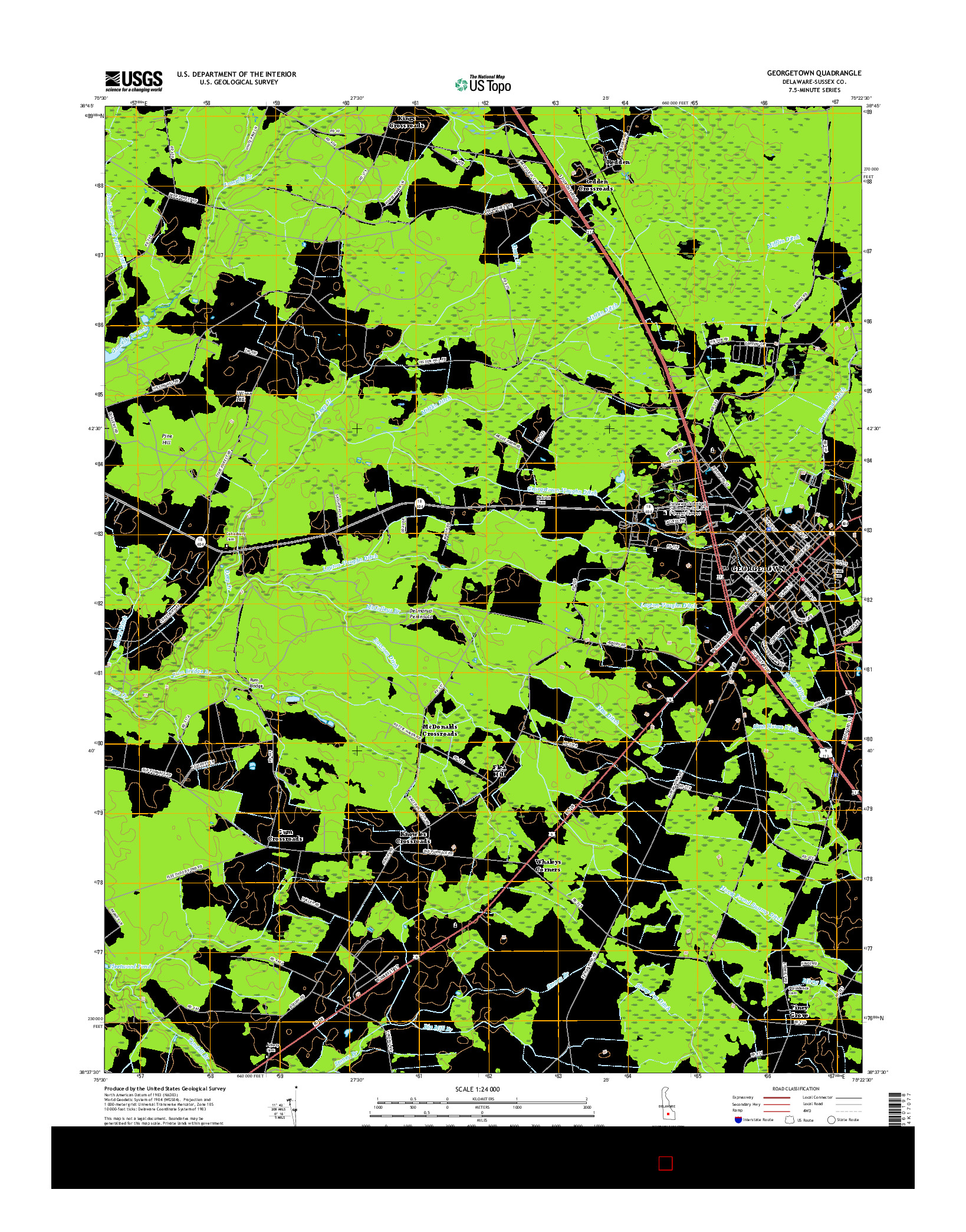 USGS US TOPO 7.5-MINUTE MAP FOR GEORGETOWN, DE 2016