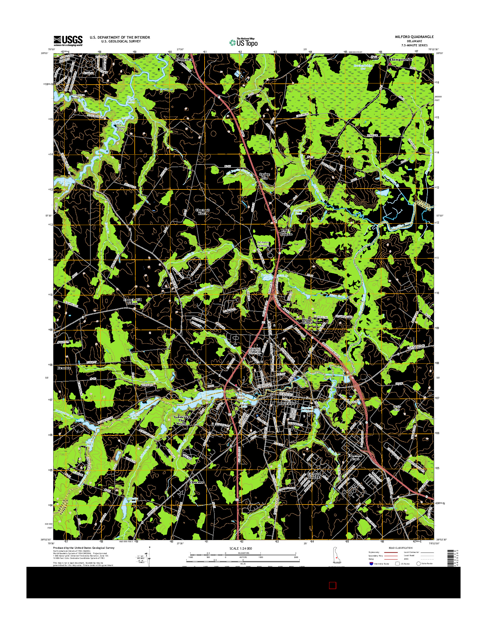 USGS US TOPO 7.5-MINUTE MAP FOR MILFORD, DE 2016