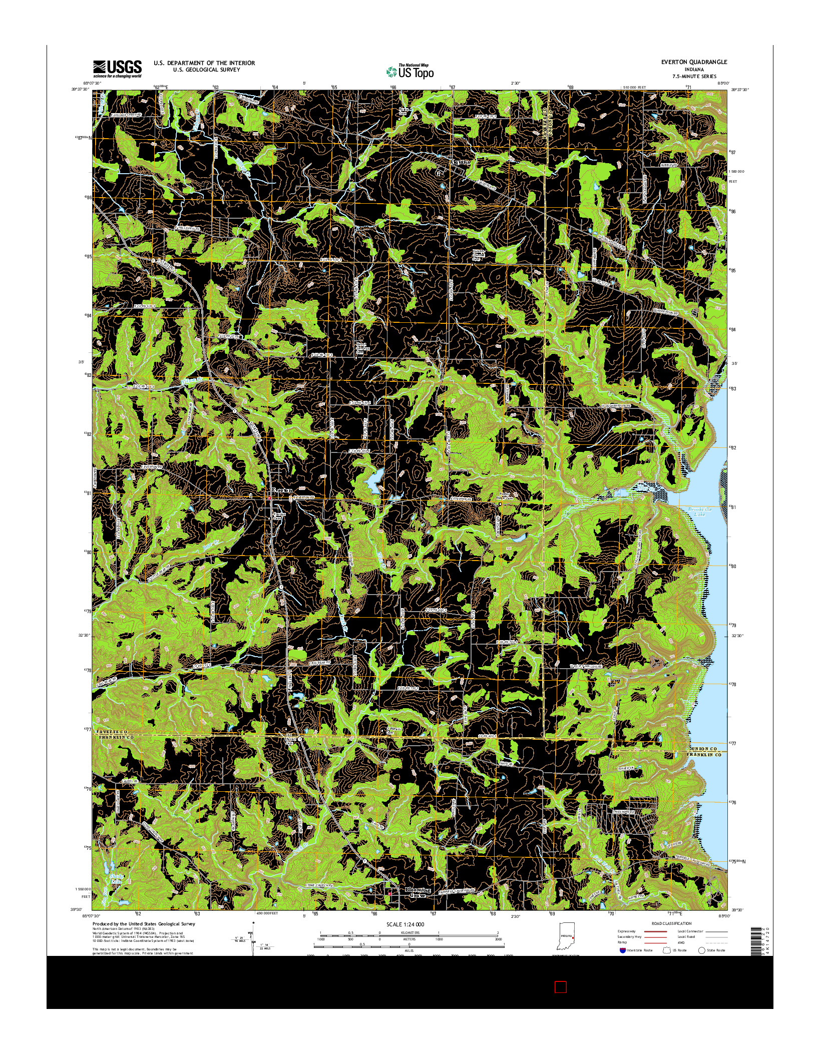 USGS US TOPO 7.5-MINUTE MAP FOR EVERTON, IN 2016