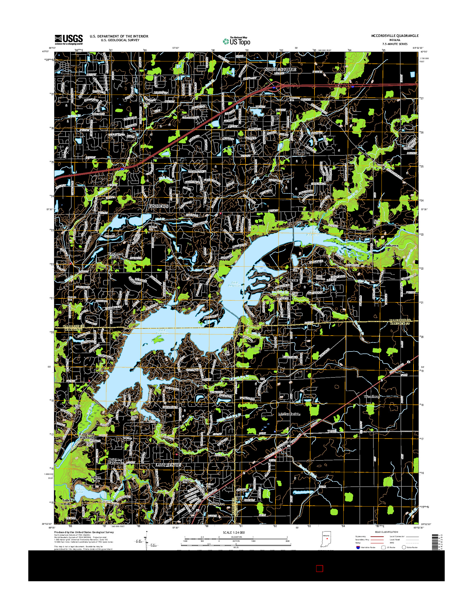 USGS US TOPO 7.5-MINUTE MAP FOR MCCORDSVILLE, IN 2016