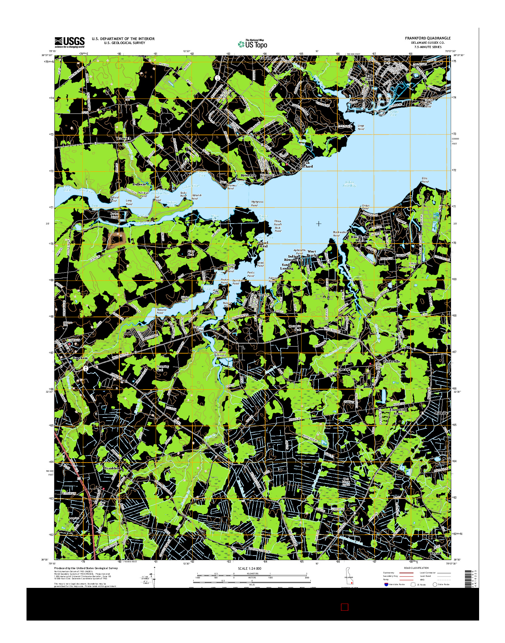 USGS US TOPO 7.5-MINUTE MAP FOR FRANKFORD, DE 2016