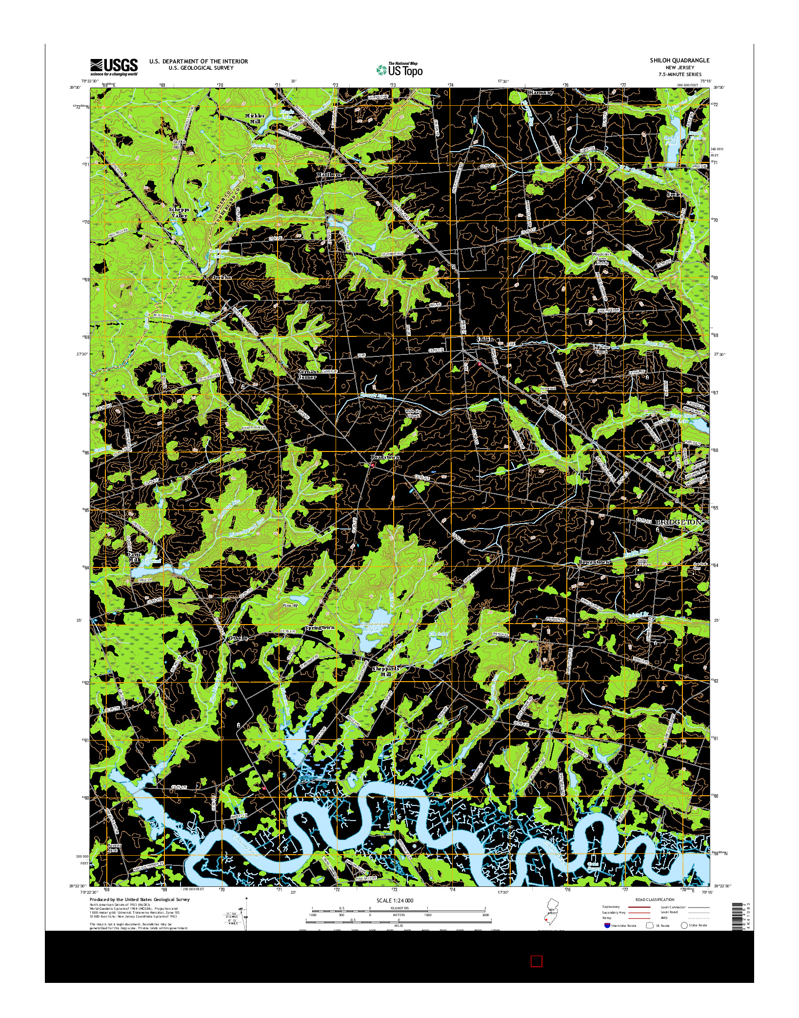 USGS US TOPO 7.5-MINUTE MAP FOR SHILOH, NJ 2016