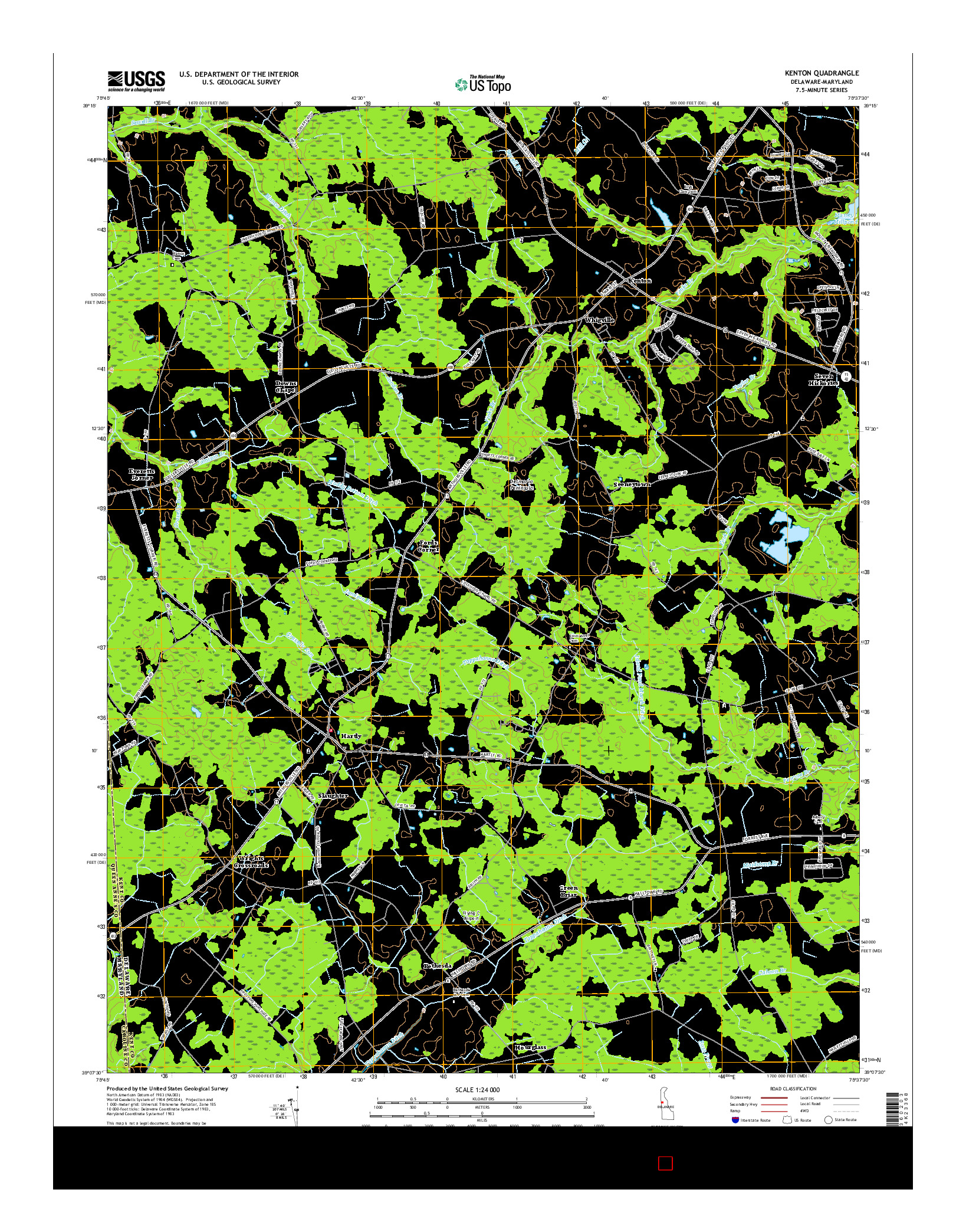 USGS US TOPO 7.5-MINUTE MAP FOR KENTON, DE-MD 2016