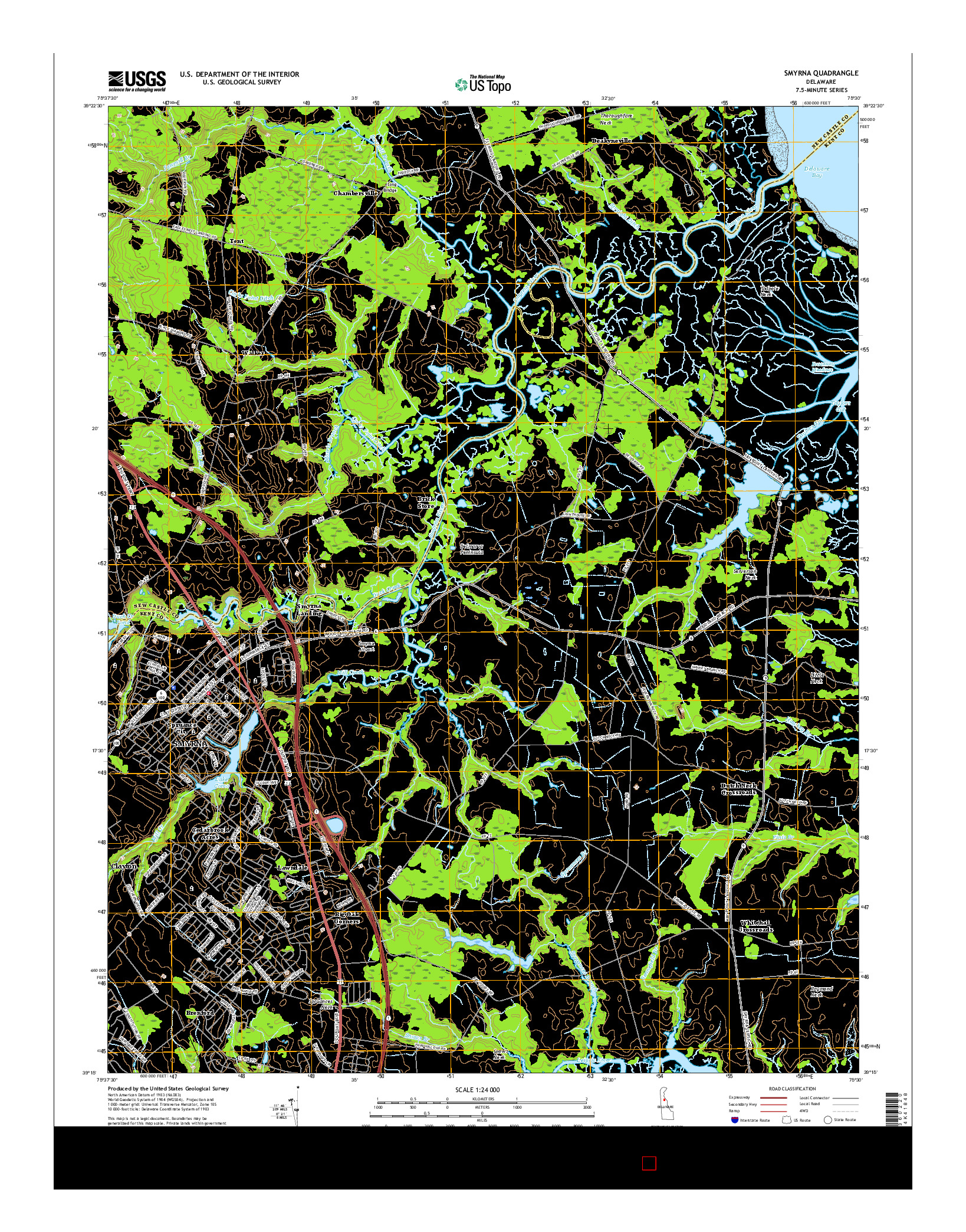 USGS US TOPO 7.5-MINUTE MAP FOR SMYRNA, DE 2016