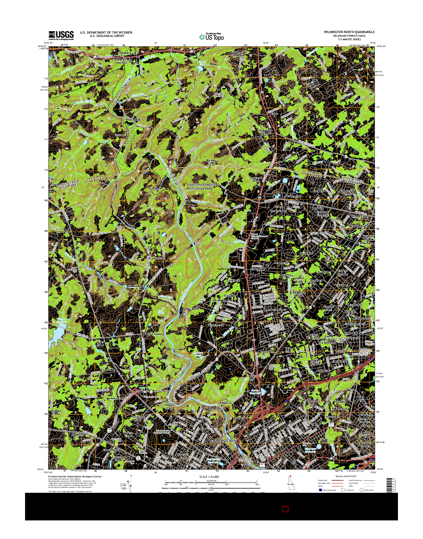 USGS US TOPO 7.5-MINUTE MAP FOR WILMINGTON NORTH, DE-PA 2016