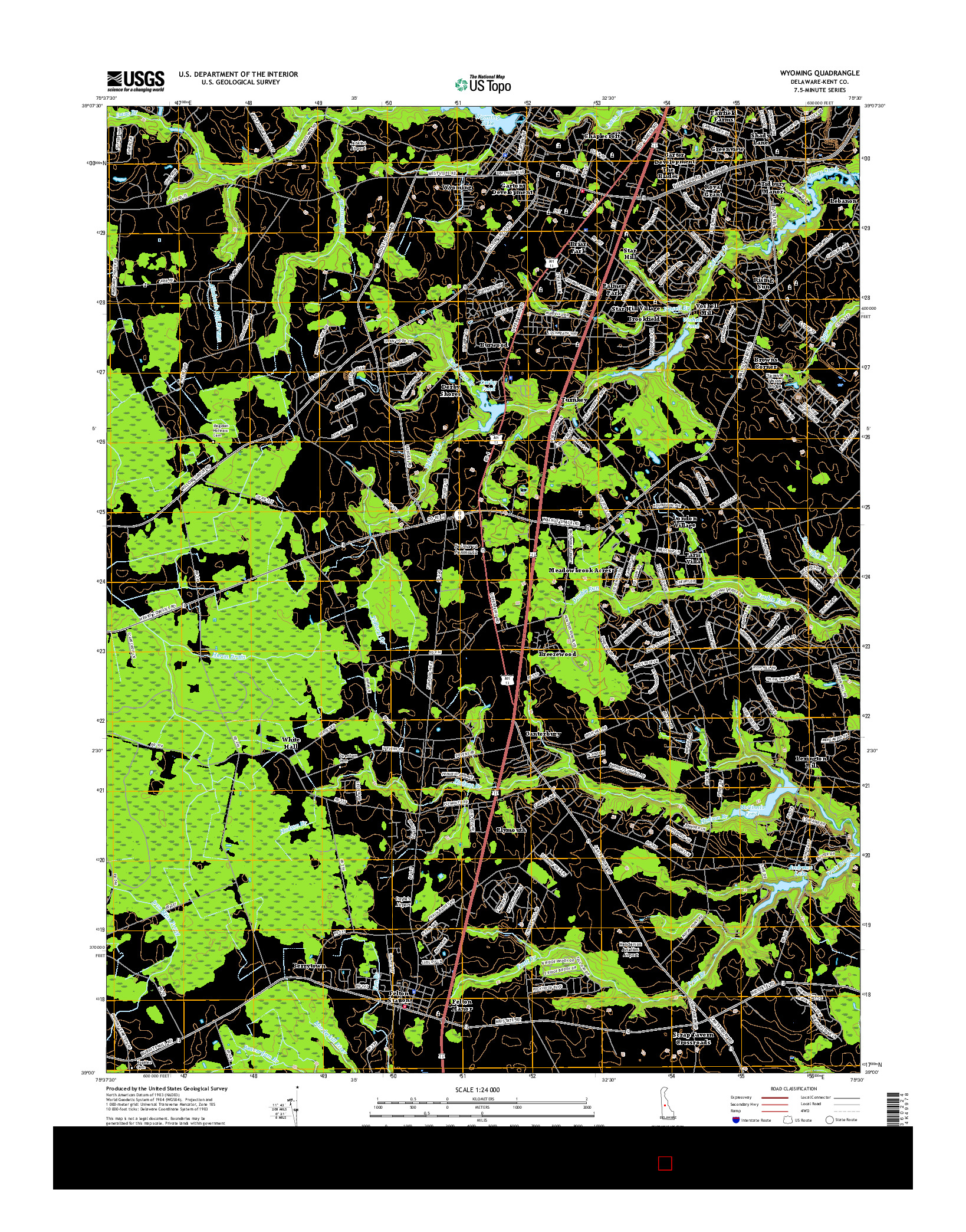 USGS US TOPO 7.5-MINUTE MAP FOR WYOMING, DE 2016