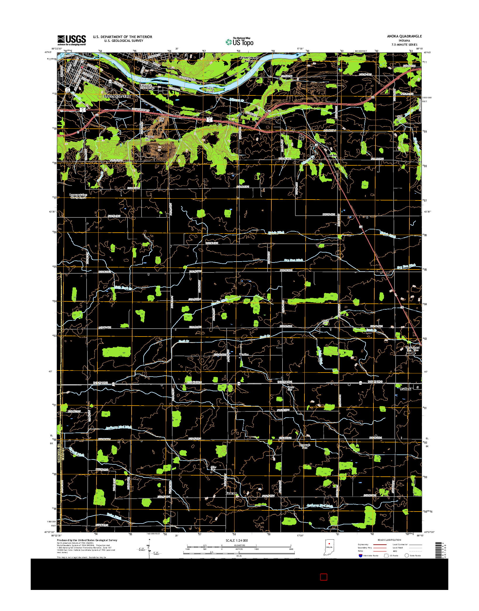 USGS US TOPO 7.5-MINUTE MAP FOR ANOKA, IN 2016