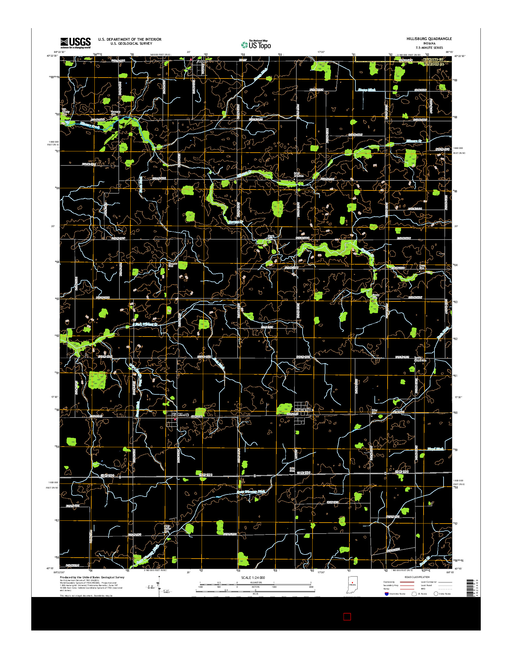 USGS US TOPO 7.5-MINUTE MAP FOR HILLISBURG, IN 2016