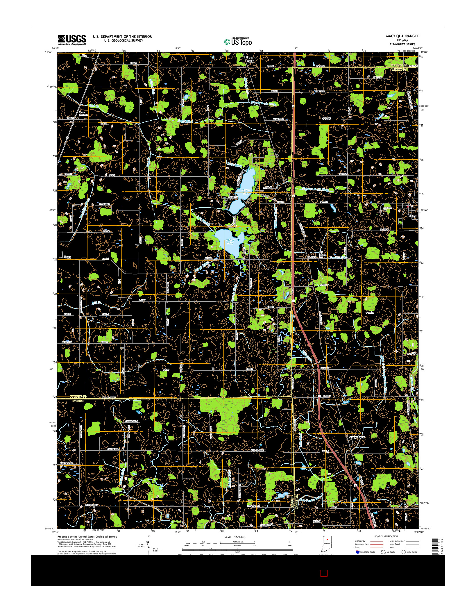 USGS US TOPO 7.5-MINUTE MAP FOR MACY, IN 2016