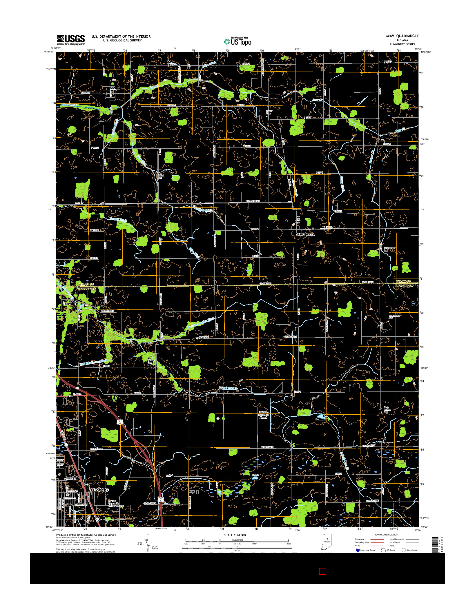 USGS US TOPO 7.5-MINUTE MAP FOR MIAMI, IN 2016