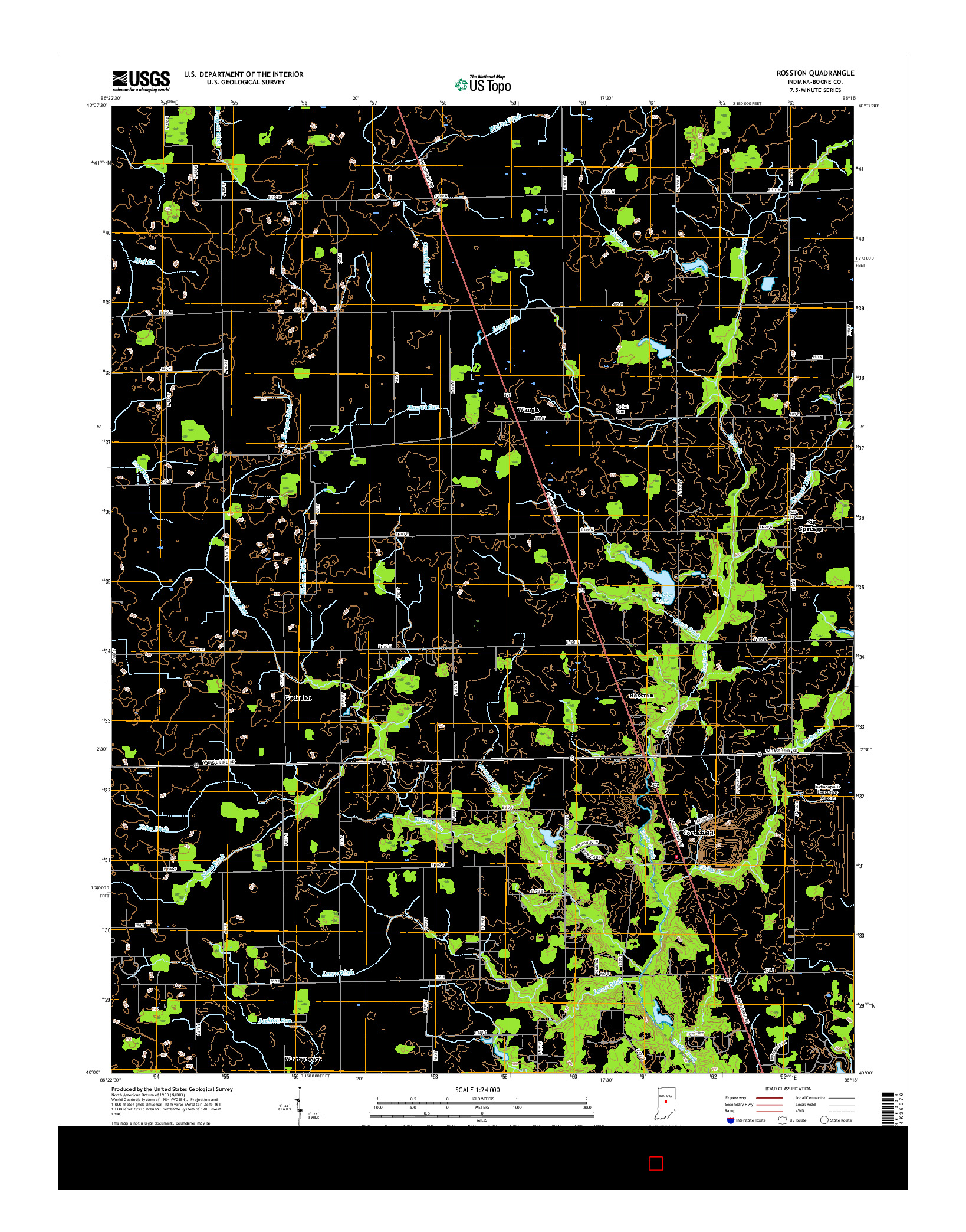 USGS US TOPO 7.5-MINUTE MAP FOR ROSSTON, IN 2016