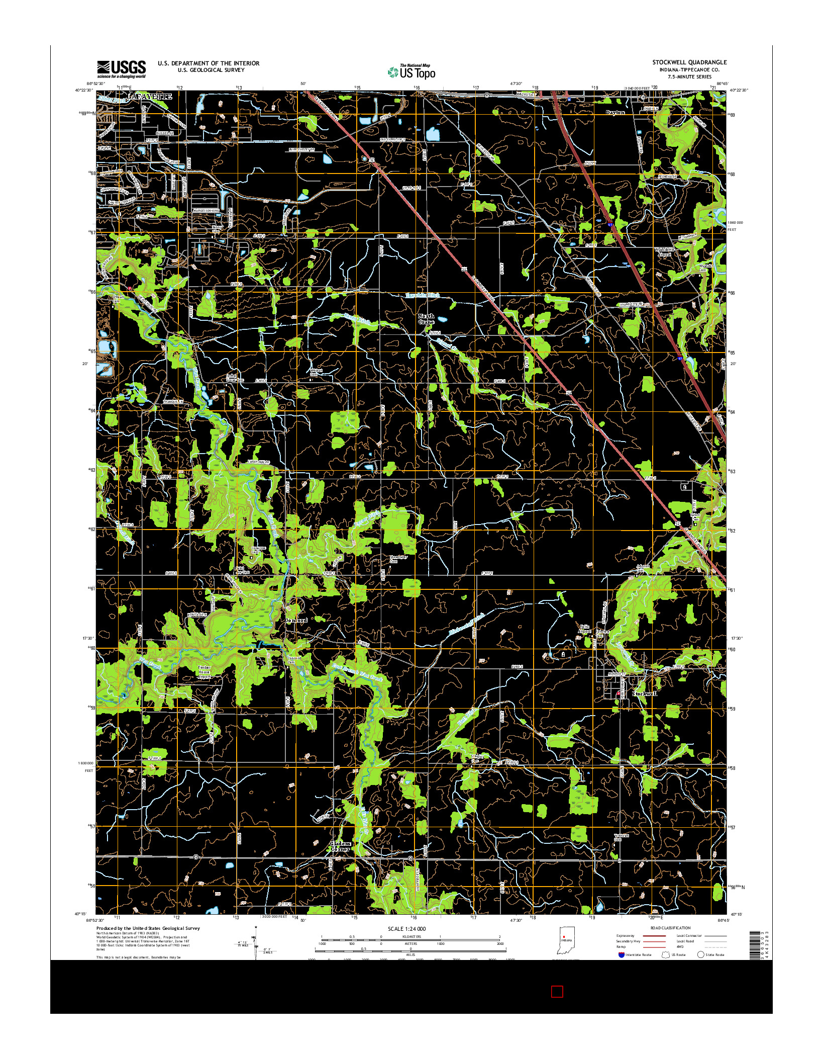 USGS US TOPO 7.5-MINUTE MAP FOR STOCKWELL, IN 2016