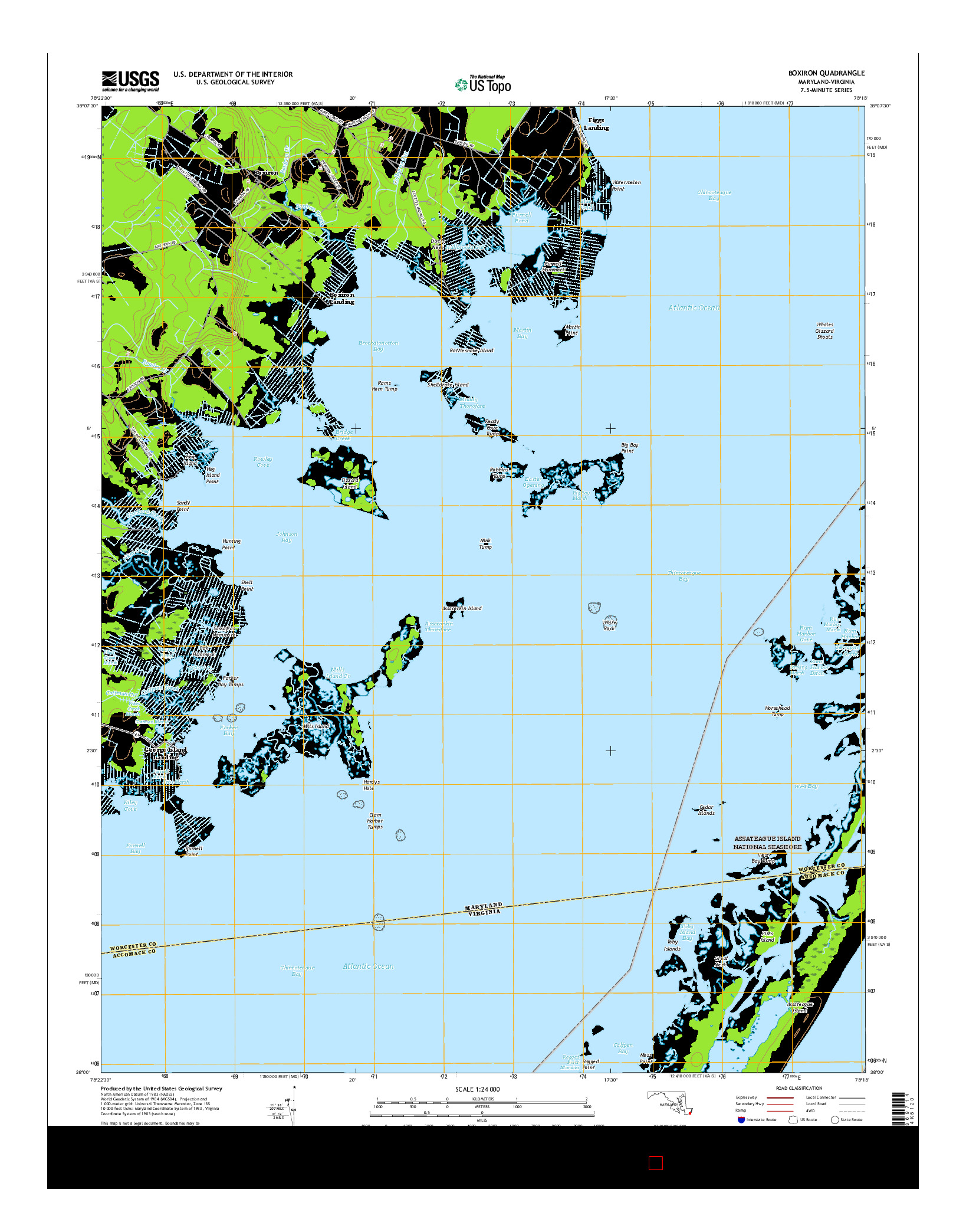 USGS US TOPO 7.5-MINUTE MAP FOR BOXIRON, MD-VA 2016