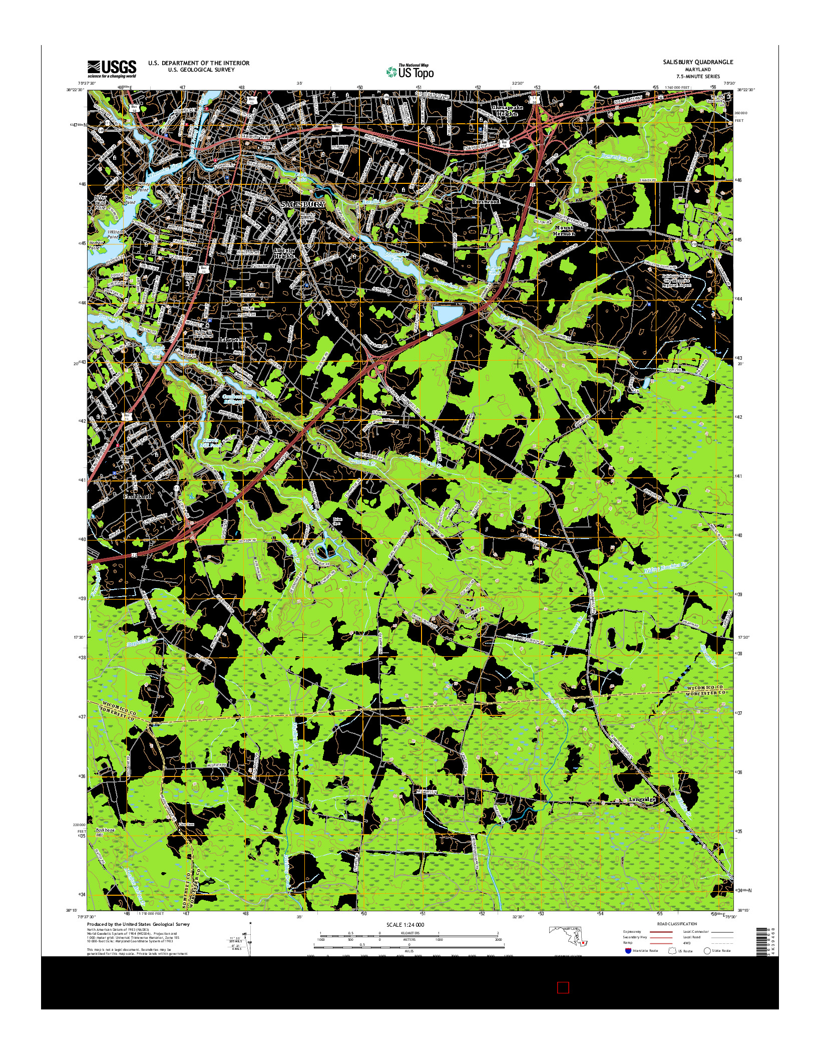 USGS US TOPO 7.5-MINUTE MAP FOR SALISBURY, MD 2016