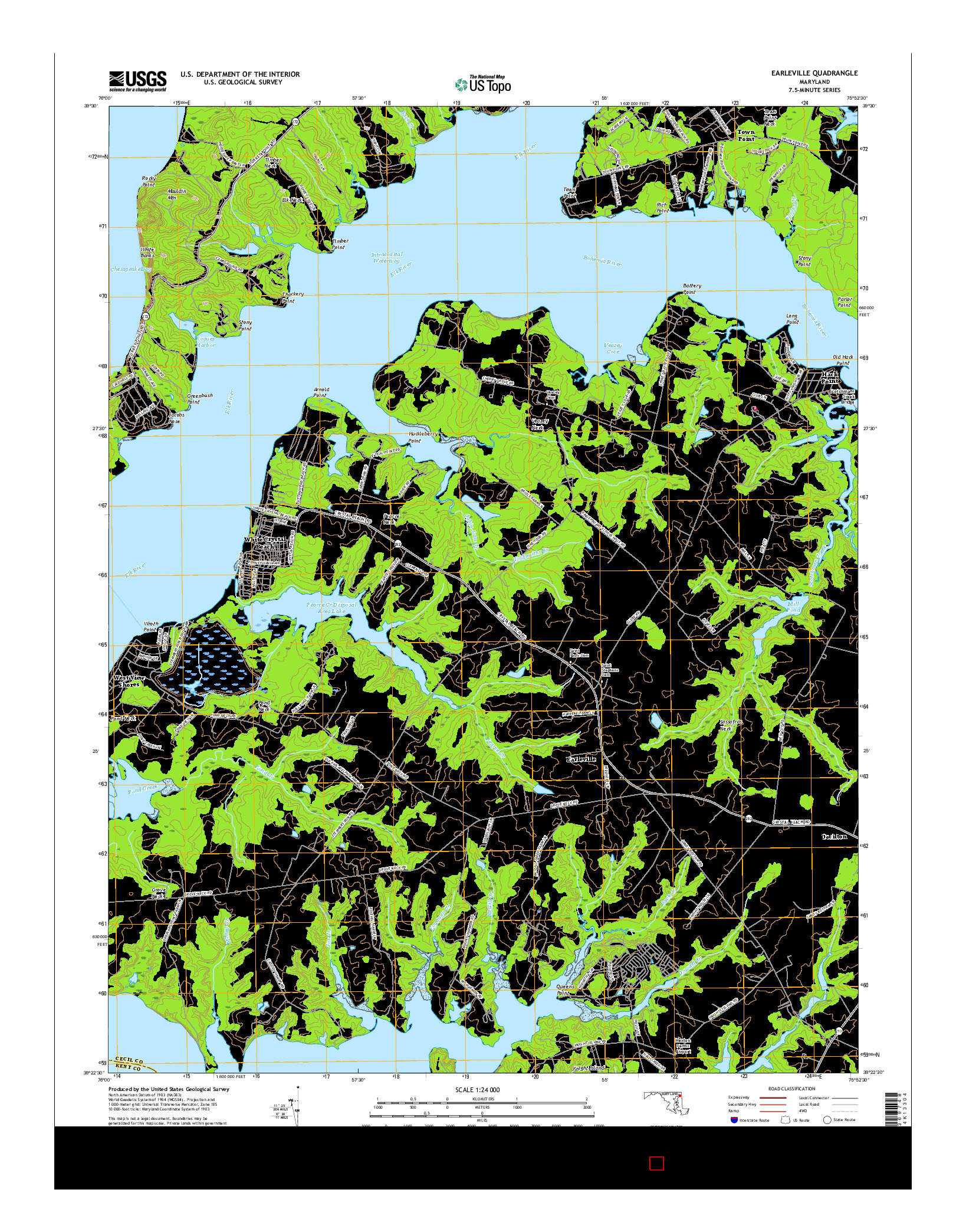 USGS US TOPO 7.5-MINUTE MAP FOR EARLEVILLE, MD 2016