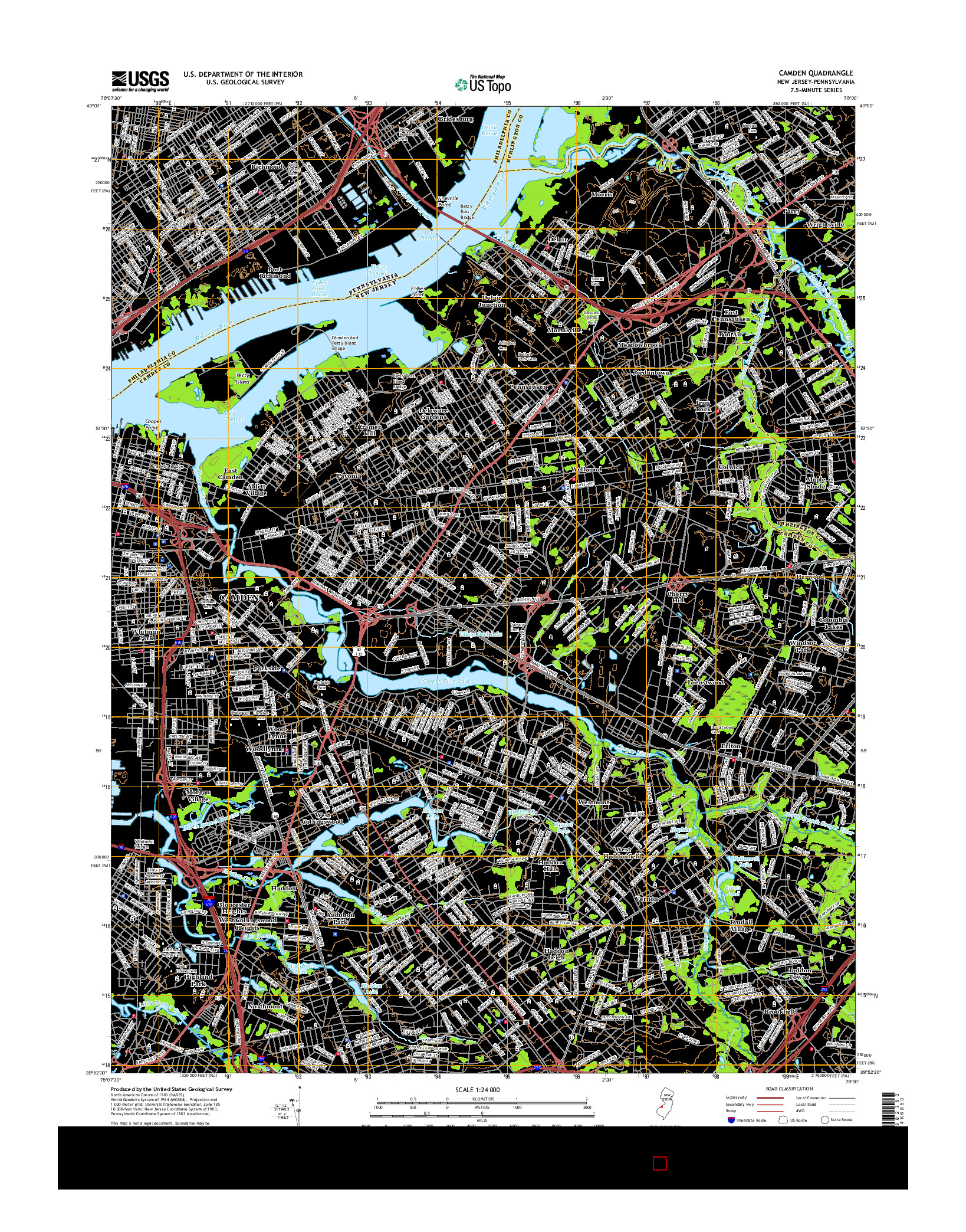USGS US TOPO 7.5-MINUTE MAP FOR CAMDEN, NJ-PA 2016