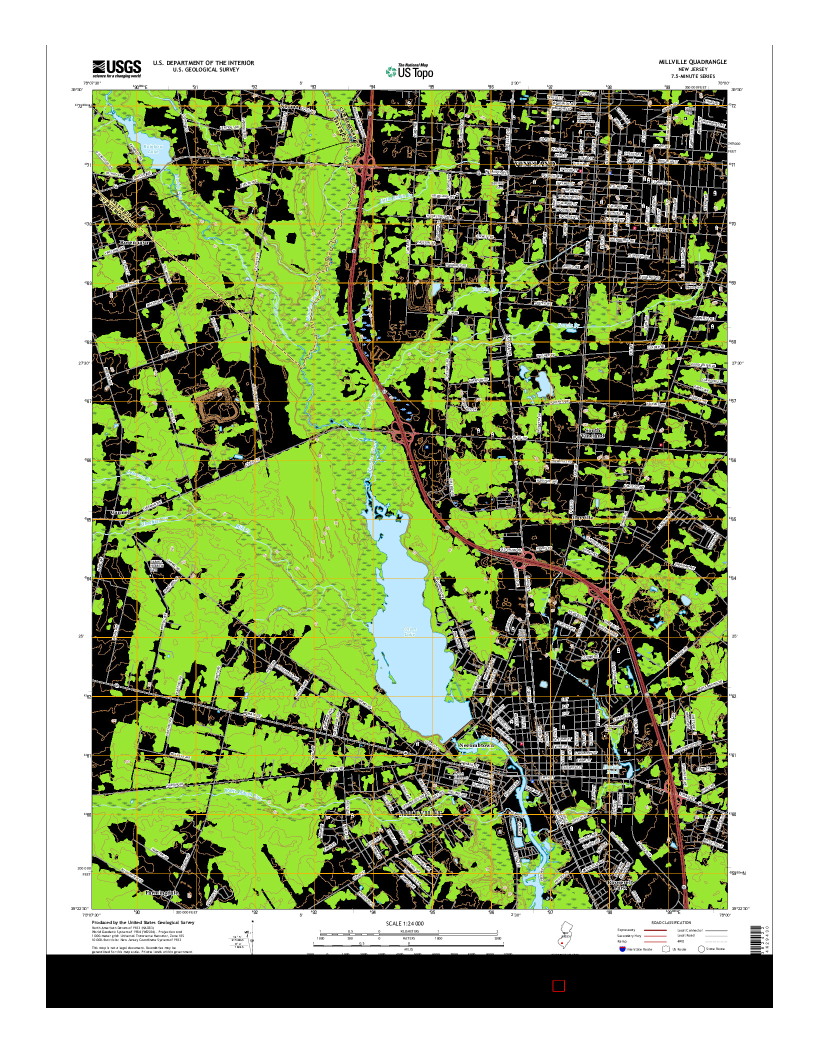 USGS US TOPO 7.5-MINUTE MAP FOR MILLVILLE, NJ 2016